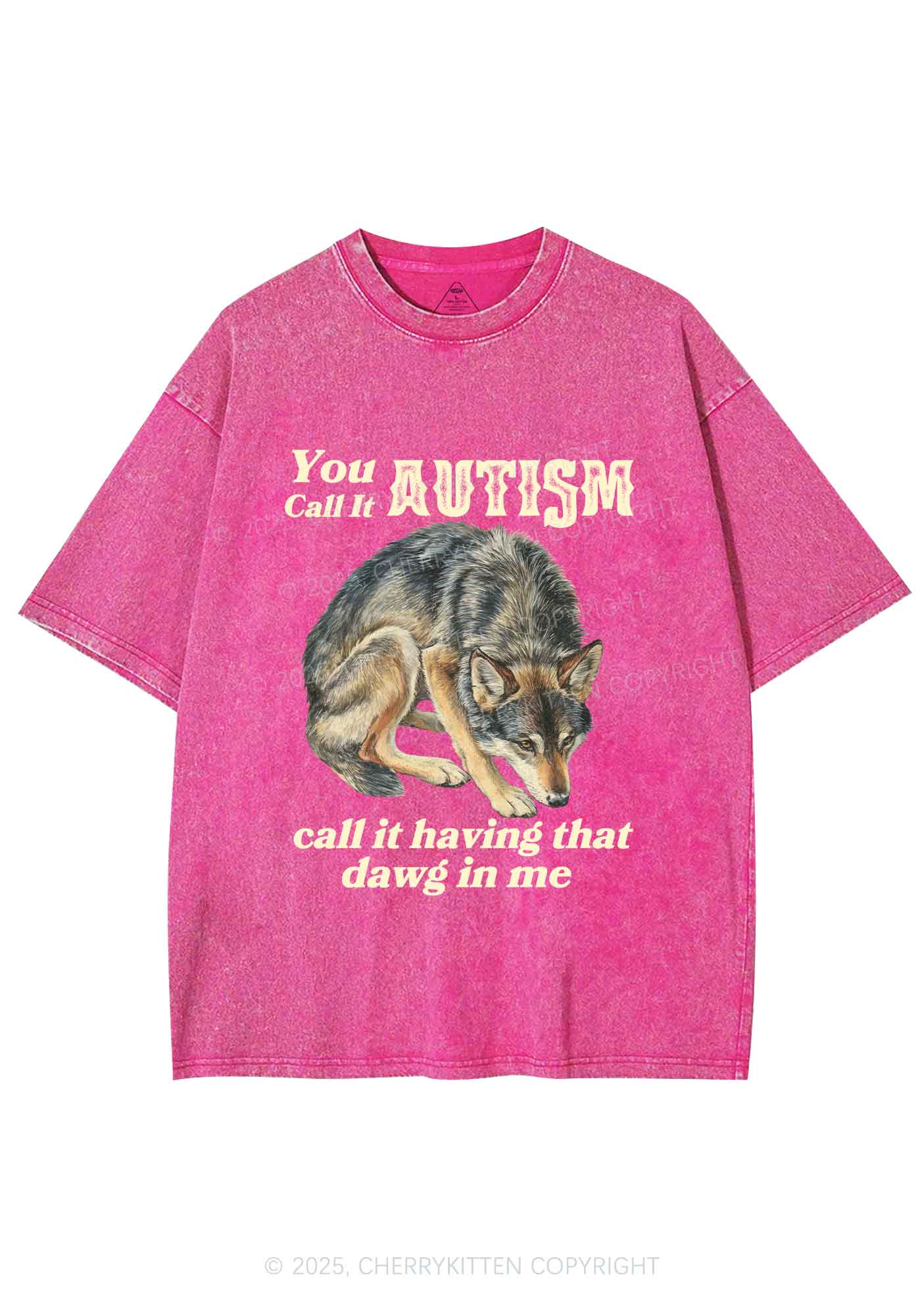 You Call It Autism Y2K Shirts Washed Tee Cherrykitten - Image 4