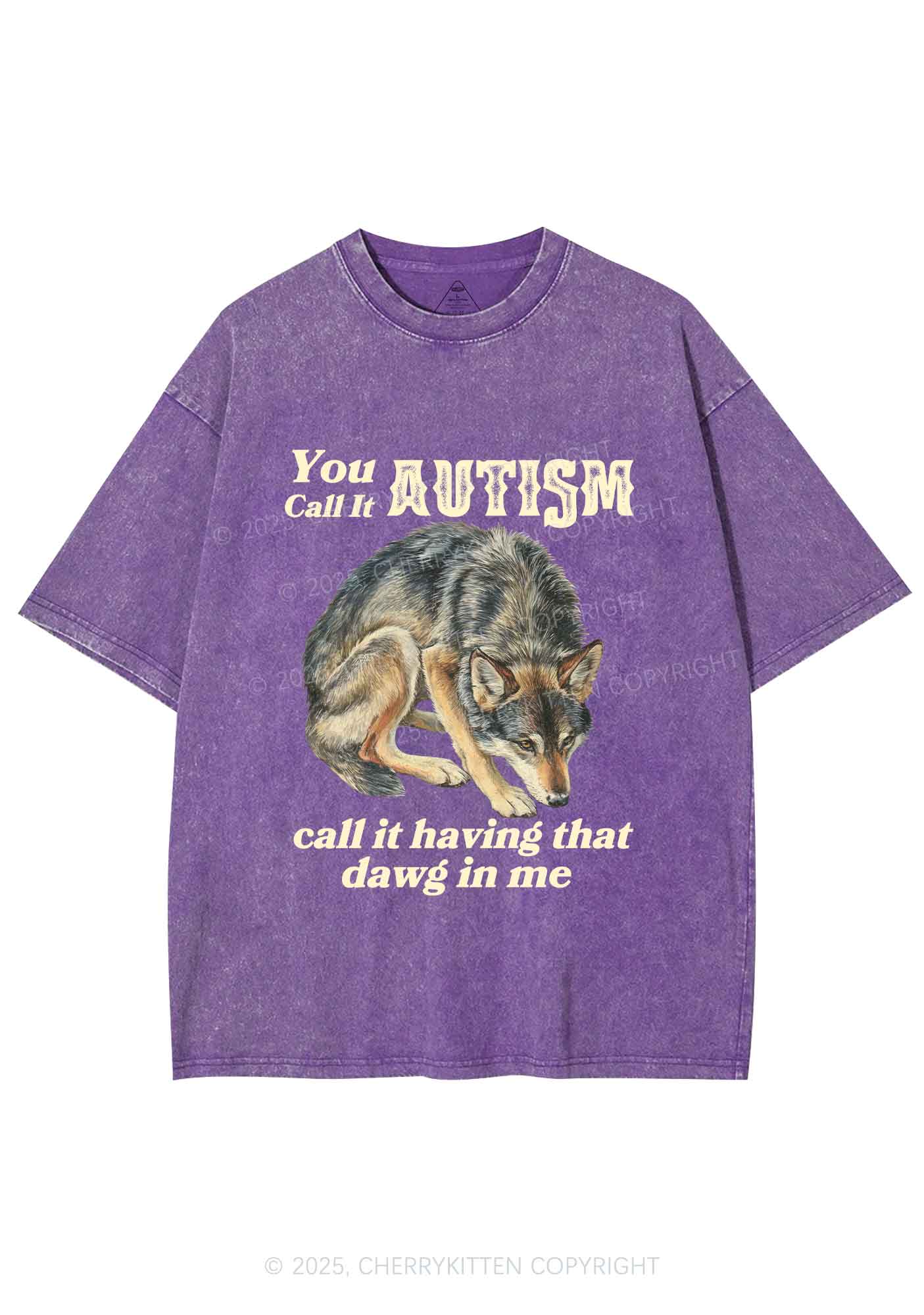 You Call It Autism Y2K Shirts Washed Tee Cherrykitten - Image 5