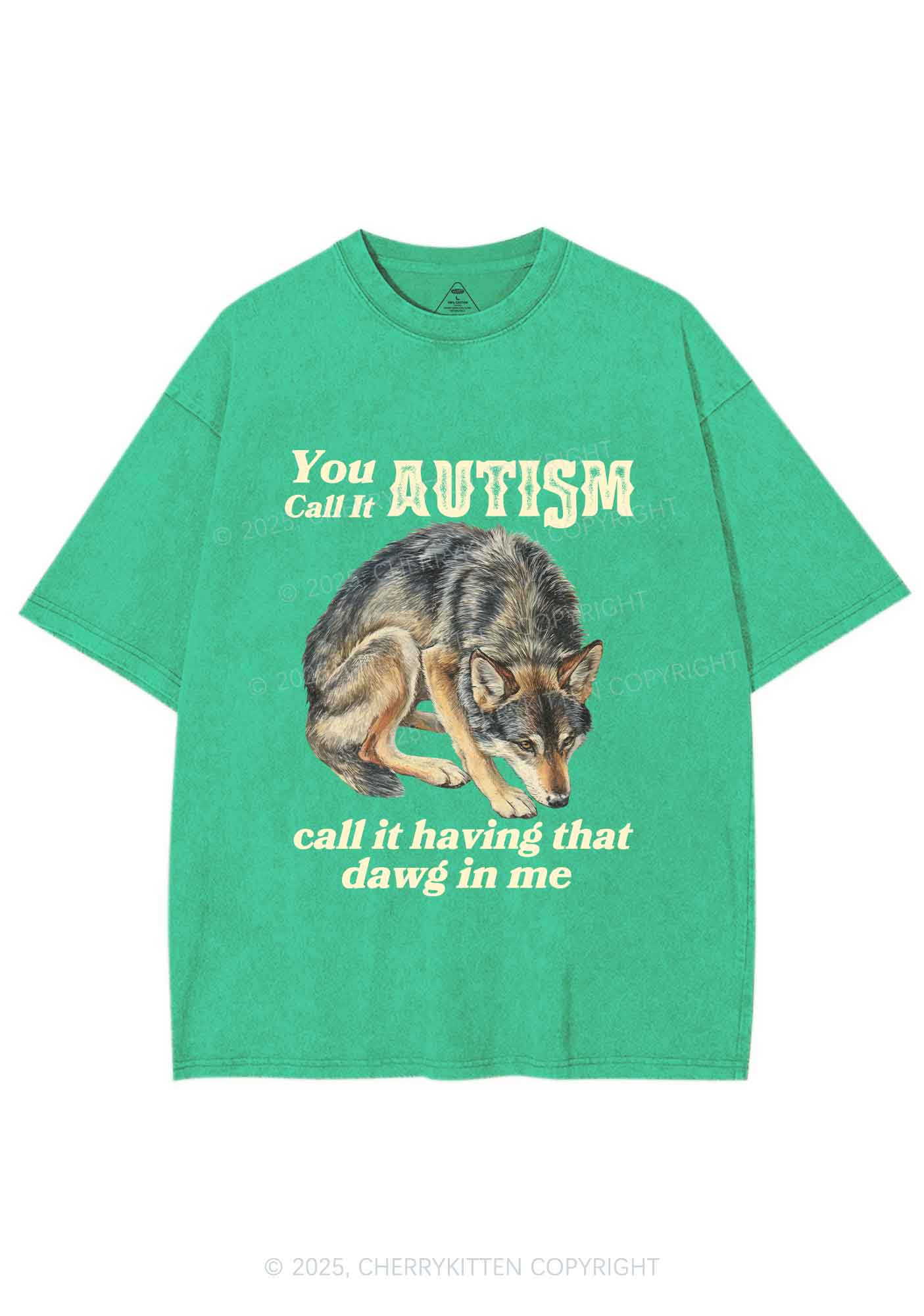 You Call It Autism Y2K Shirts Washed Tee Cherrykitten - Image 6
