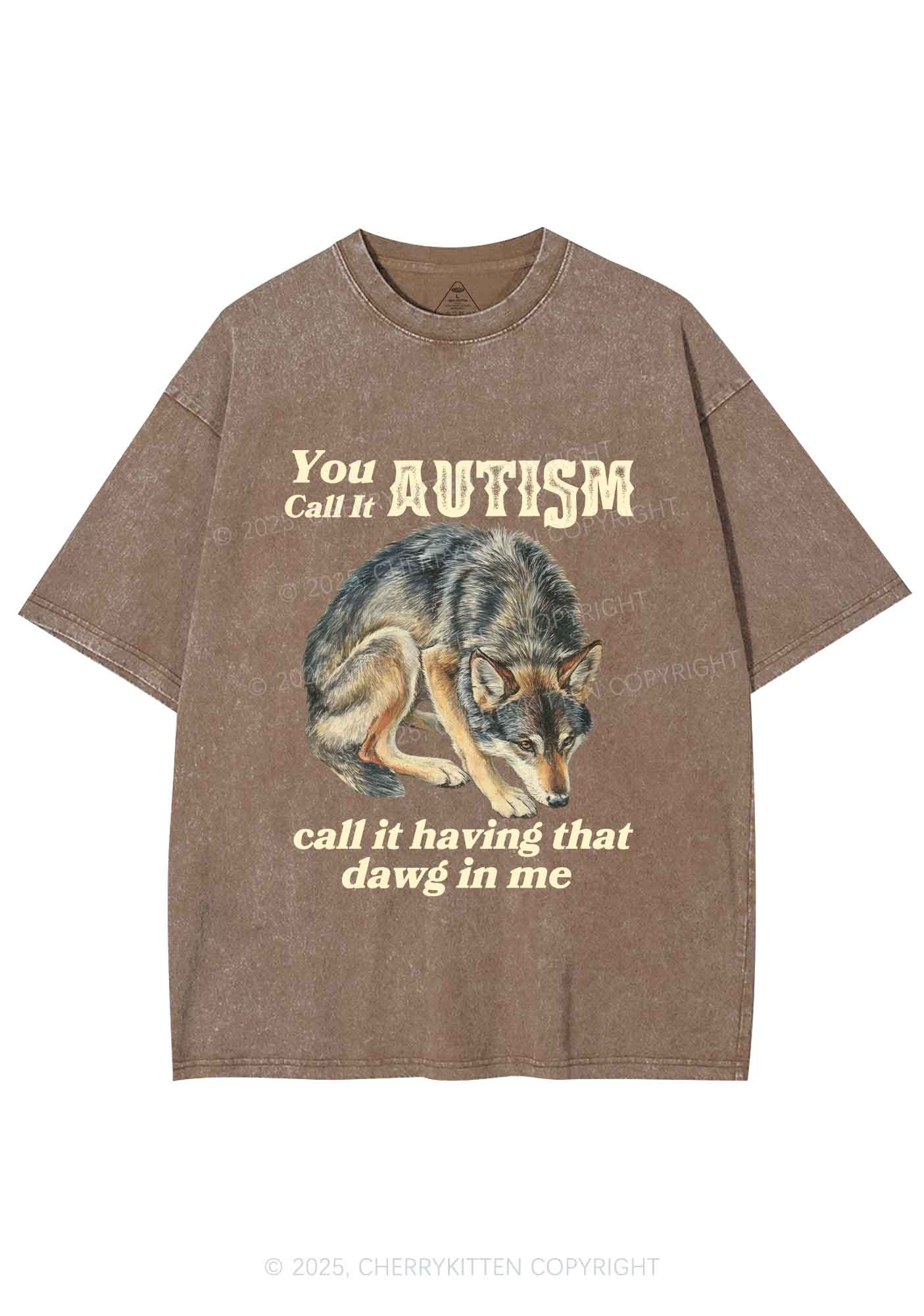 You Call It Autism Y2K Shirts Washed Tee Cherrykitten - Image 7