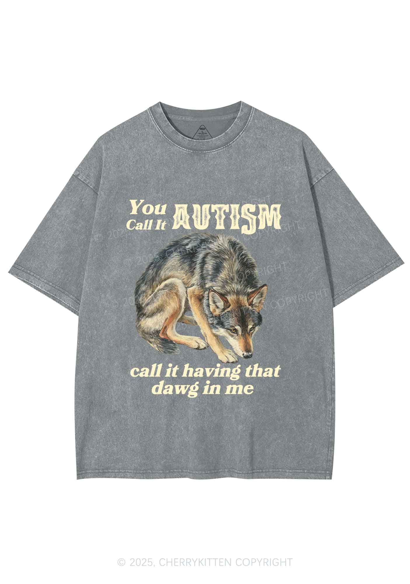 You Call It Autism Y2K Shirts Washed Tee Cherrykitten - Image 8