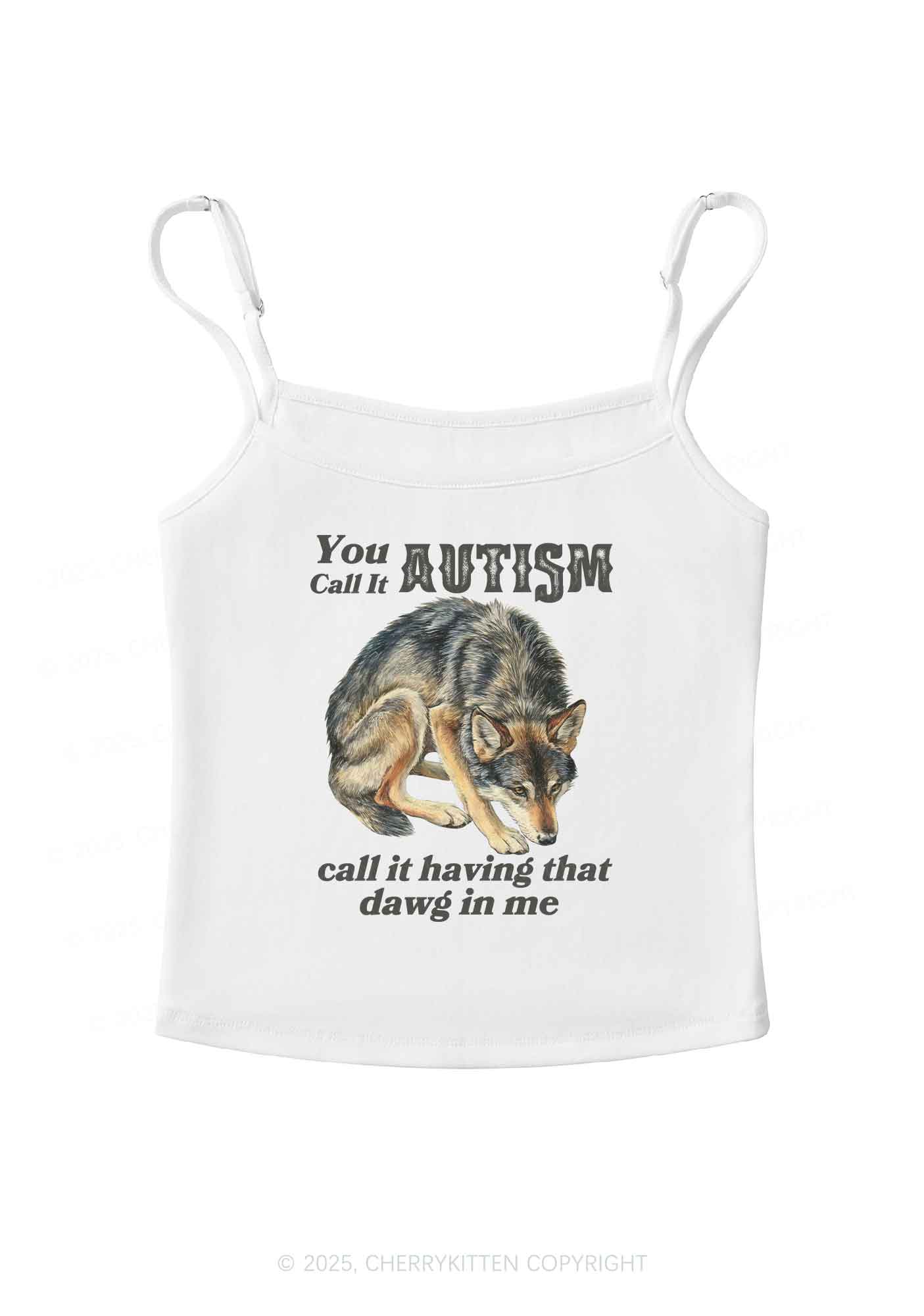 You Call It Autism Y2K Spaghetti Strap Cami Cherrykitten - Image 4