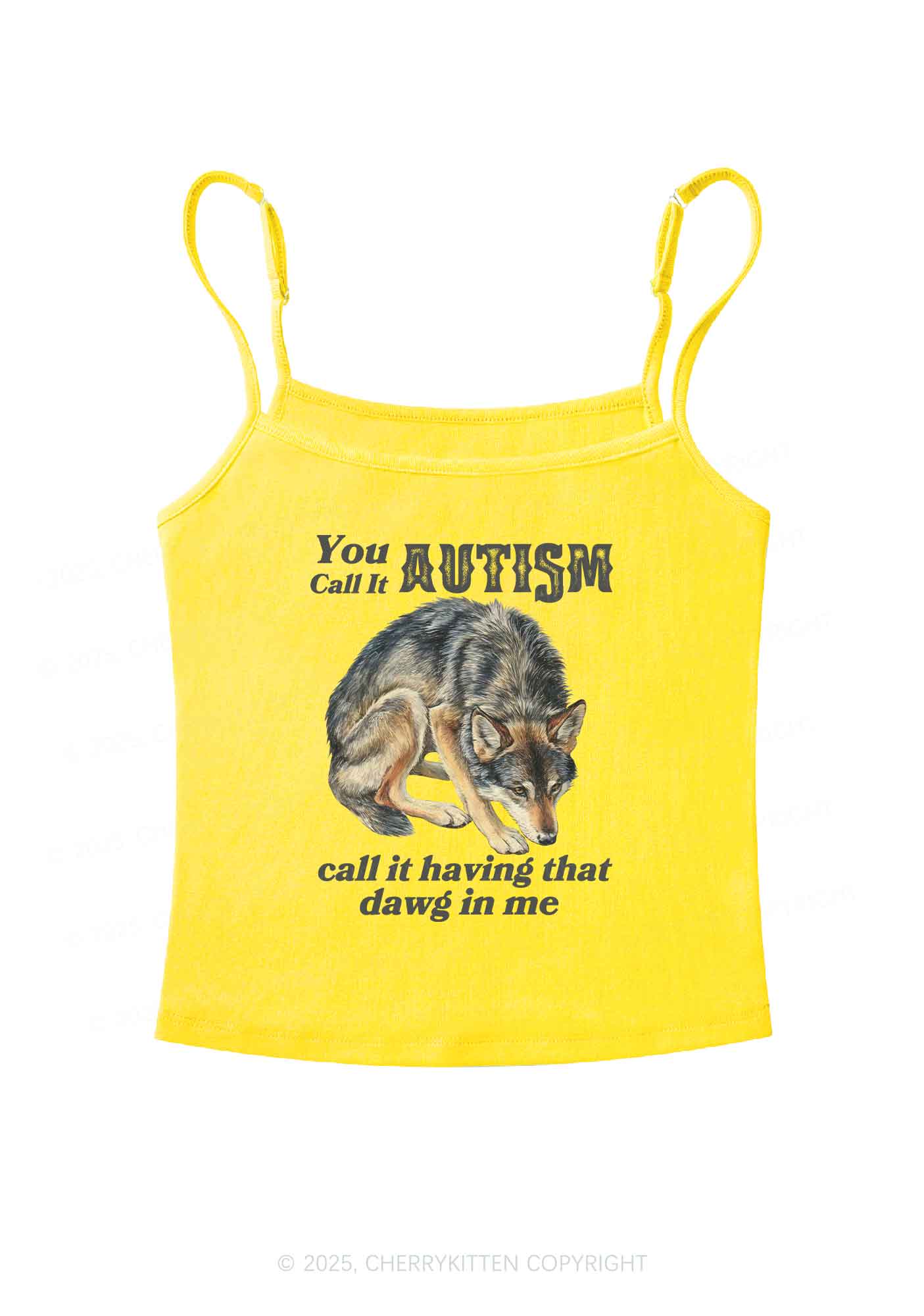 You Call It Autism Y2K Spaghetti Strap Cami Cherrykitten - Image 5