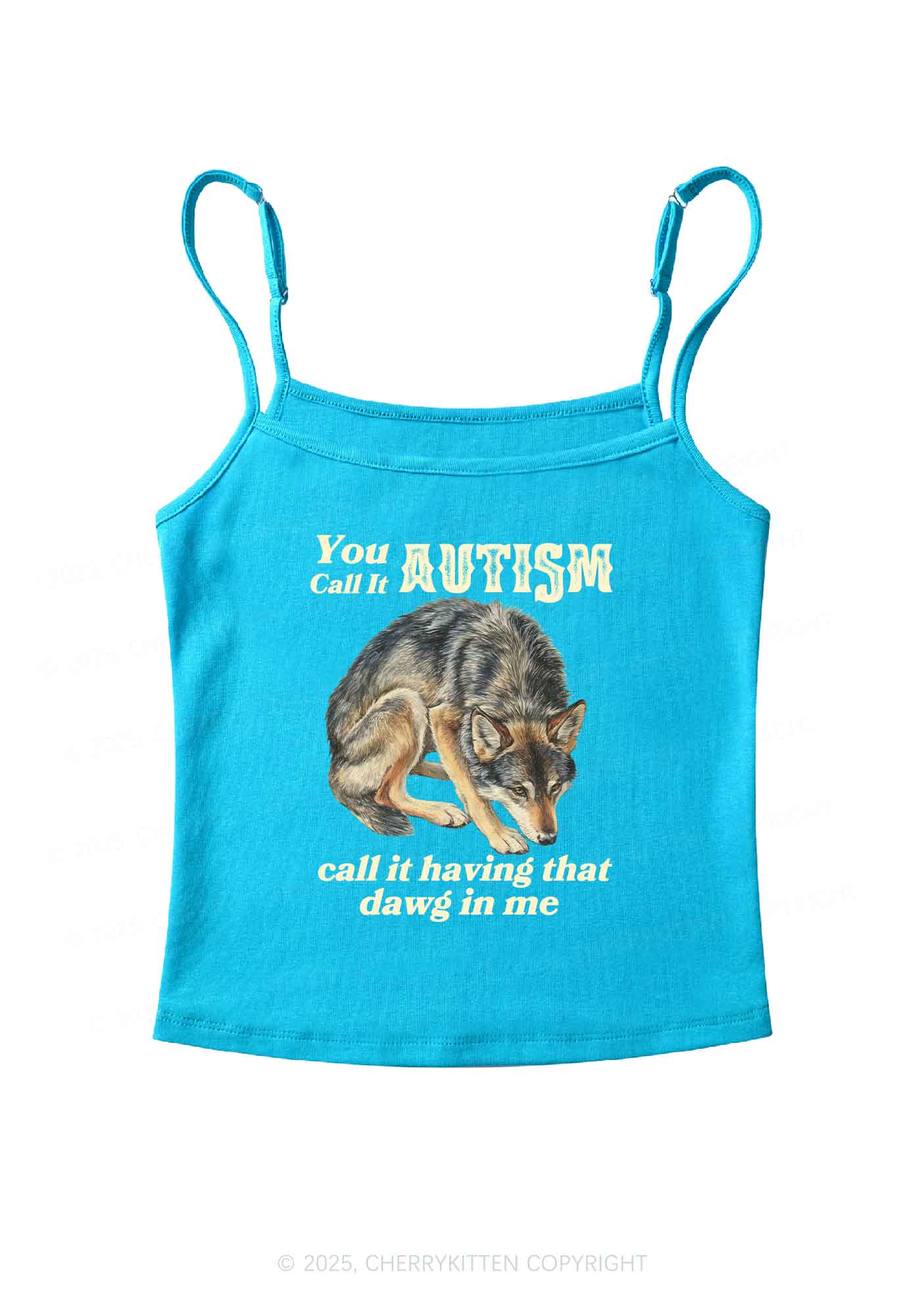 You Call It Autism Y2K Spaghetti Strap Cami Cherrykitten - Image 6