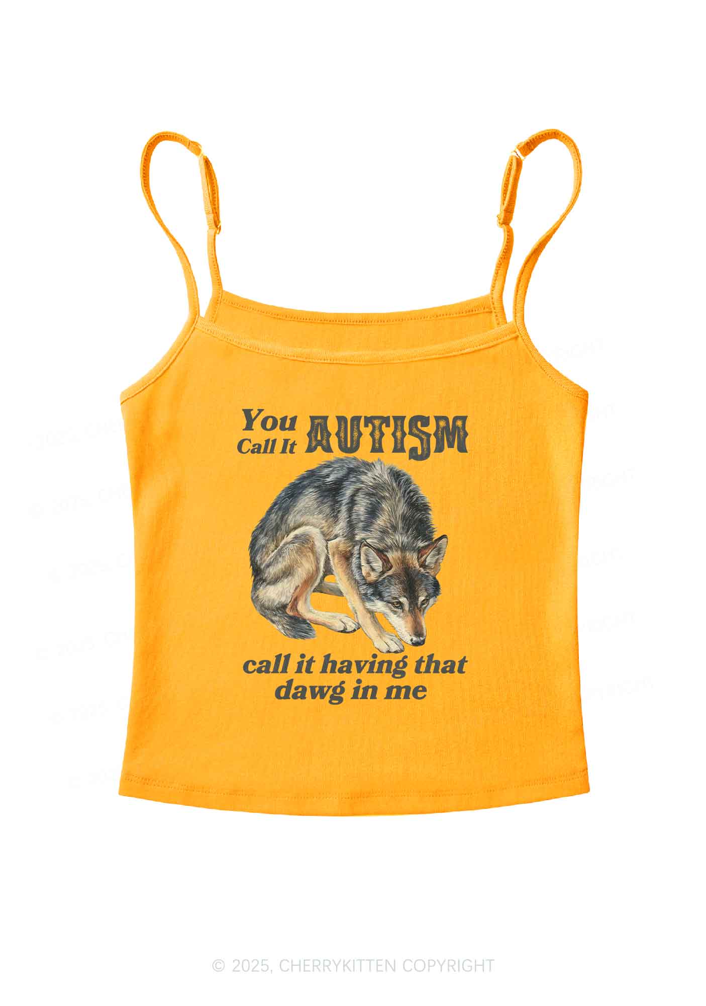 You Call It Autism Y2K Spaghetti Strap Cami Cherrykitten - Image 7