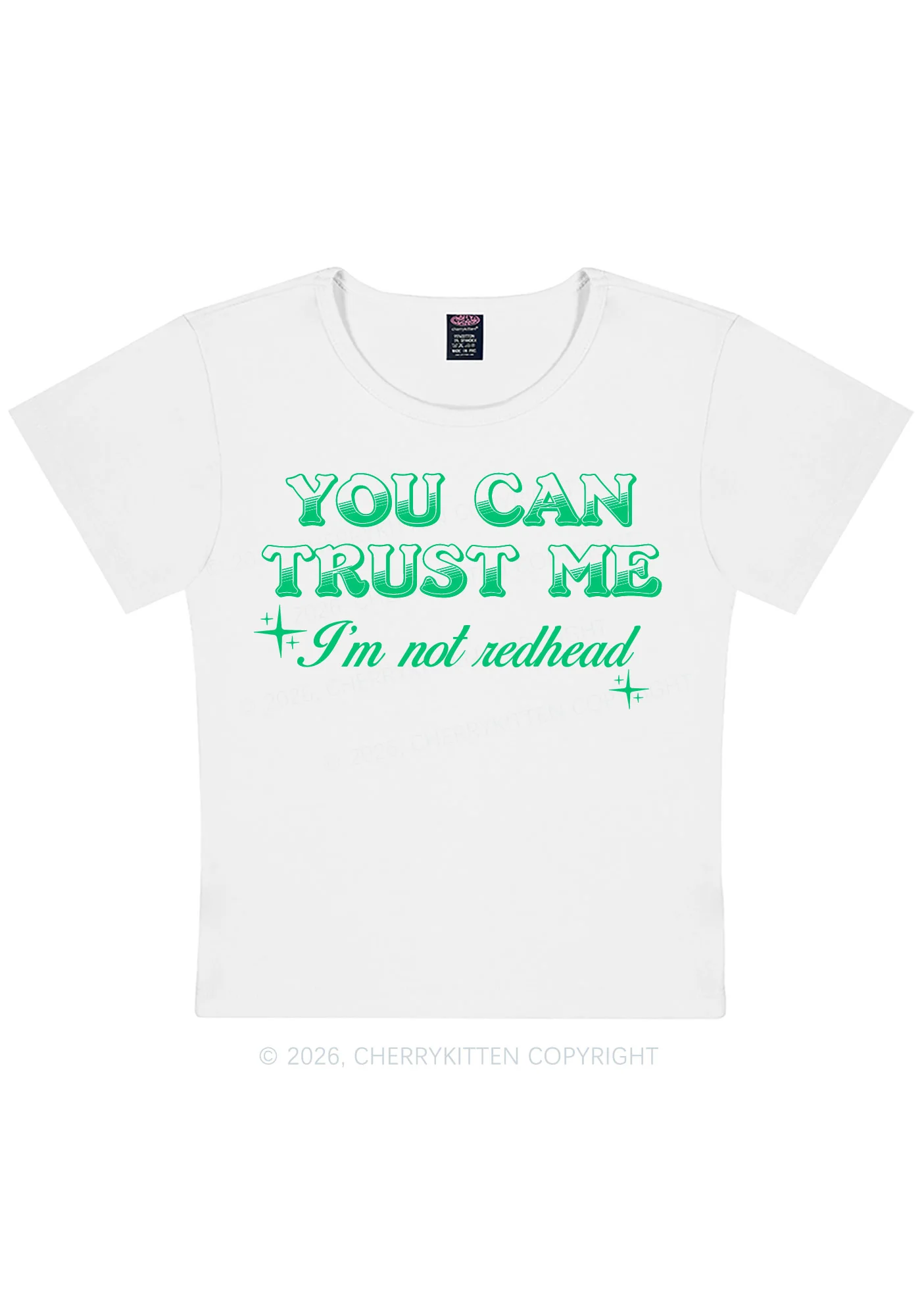 You Can Trust Me St Patricks Y2K Baby Tee Cherrykitten - Image 4