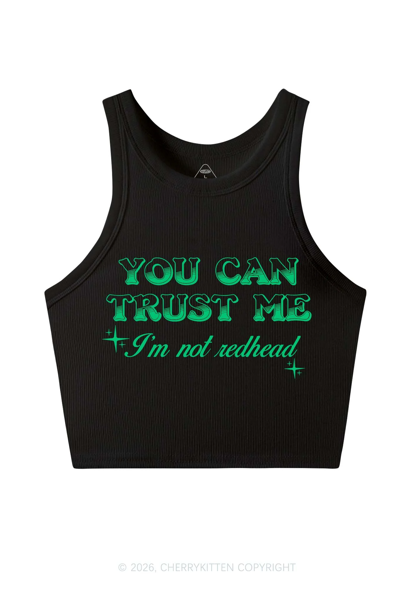 You Can Trust Me St Patricks Y2K Crop Tank Top Cherrykitten - Image 3