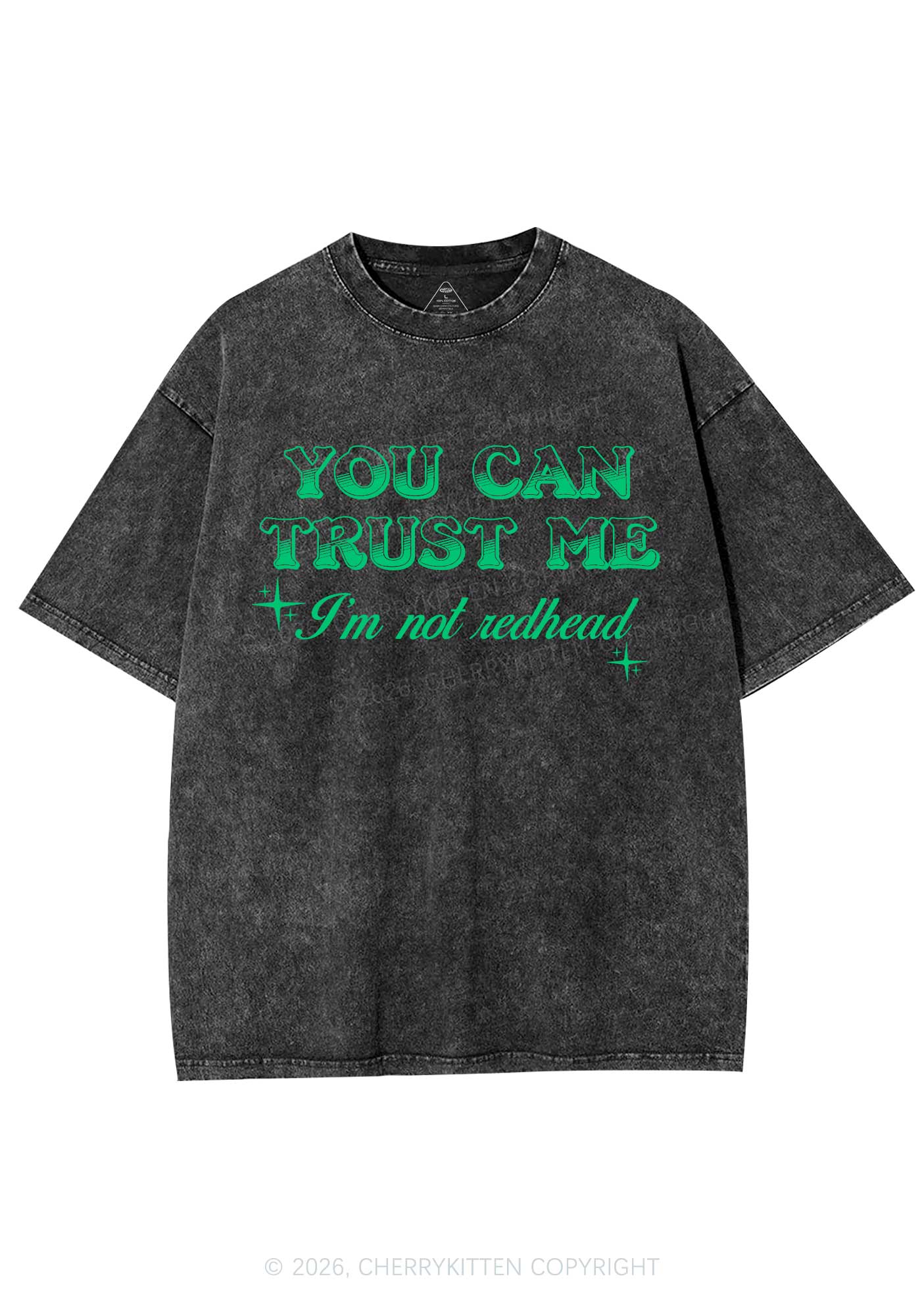 You Can Trust Me St Patricks Y2K Shirts Washed Tee Cherrykitten - Image 3