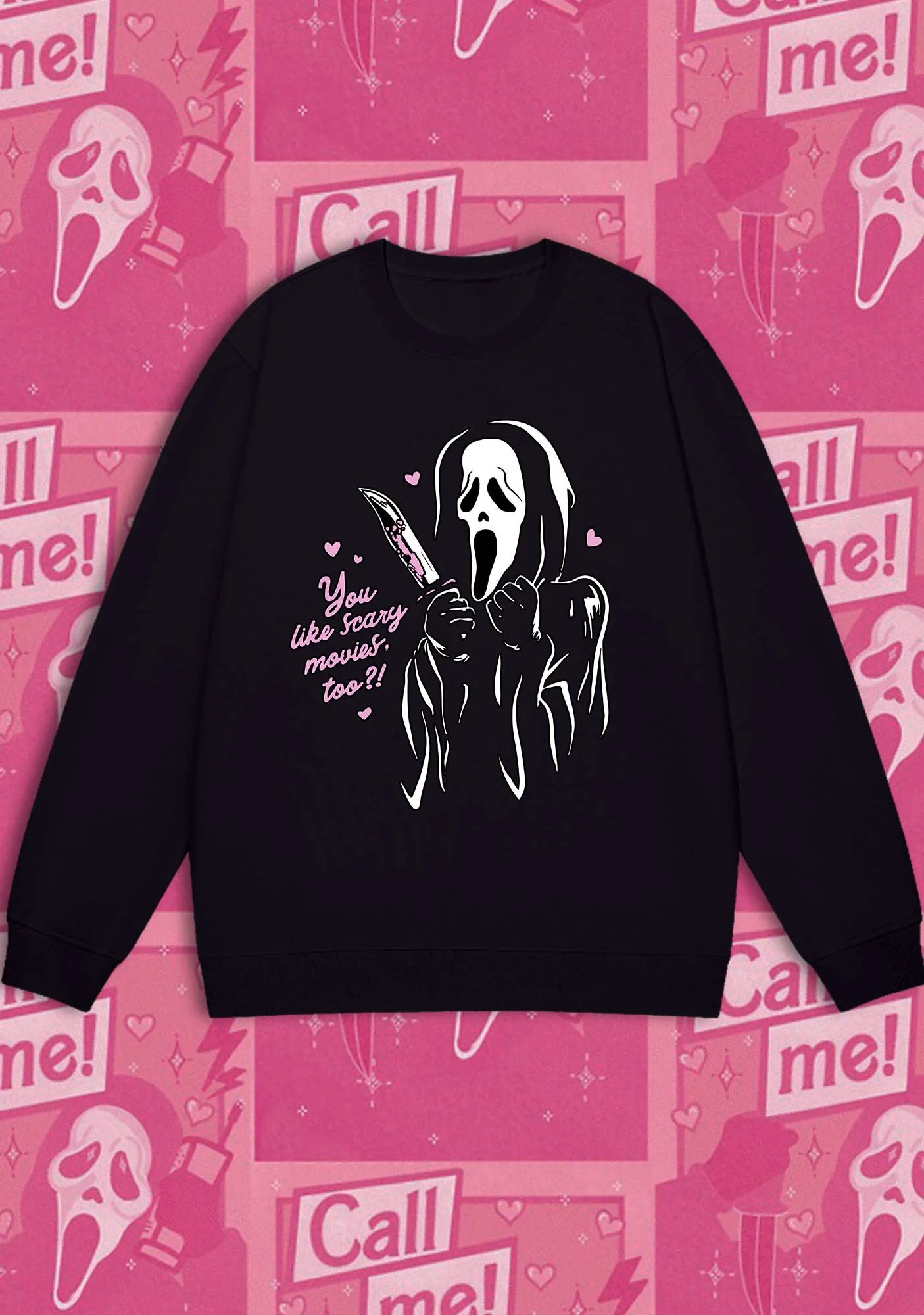 You Like Scary Movies Too Halloween Y2K Sweatshirt - Image 3