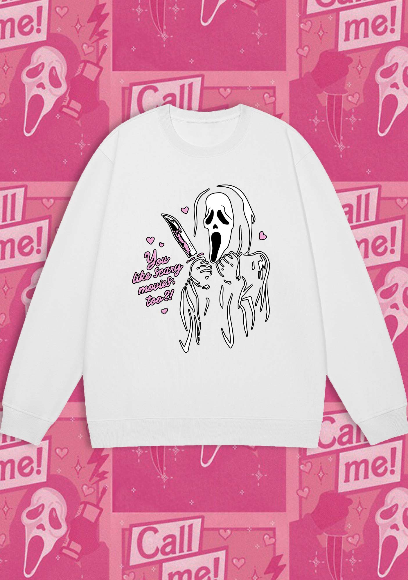 You Like Scary Movies Too Halloween Y2K Sweatshirt - Image 4
