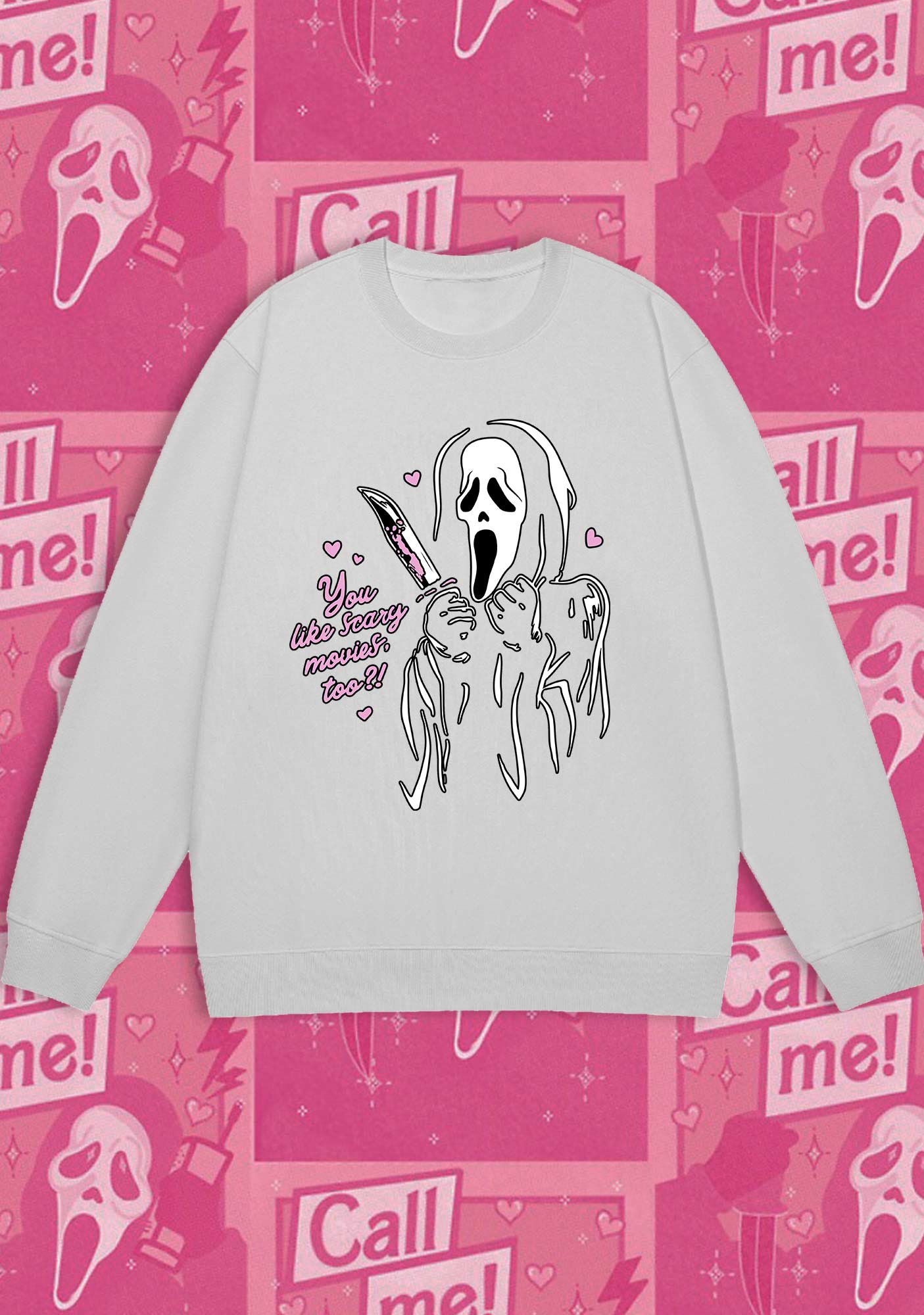 You Like Scary Movies Too Halloween Y2K Sweatshirt - Image 5