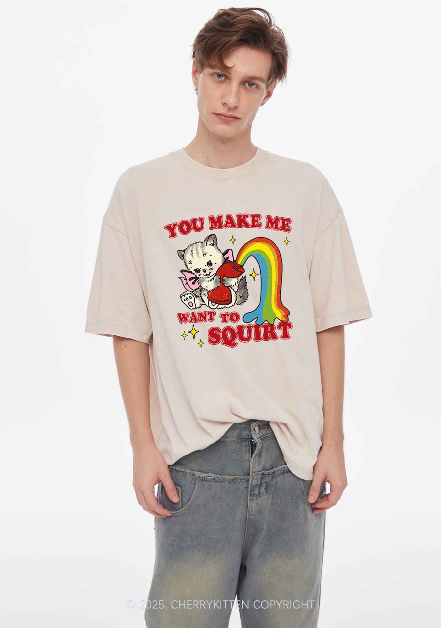 You Make Me Squirt Y2K Washed Tee Cherrykitten - Image 2