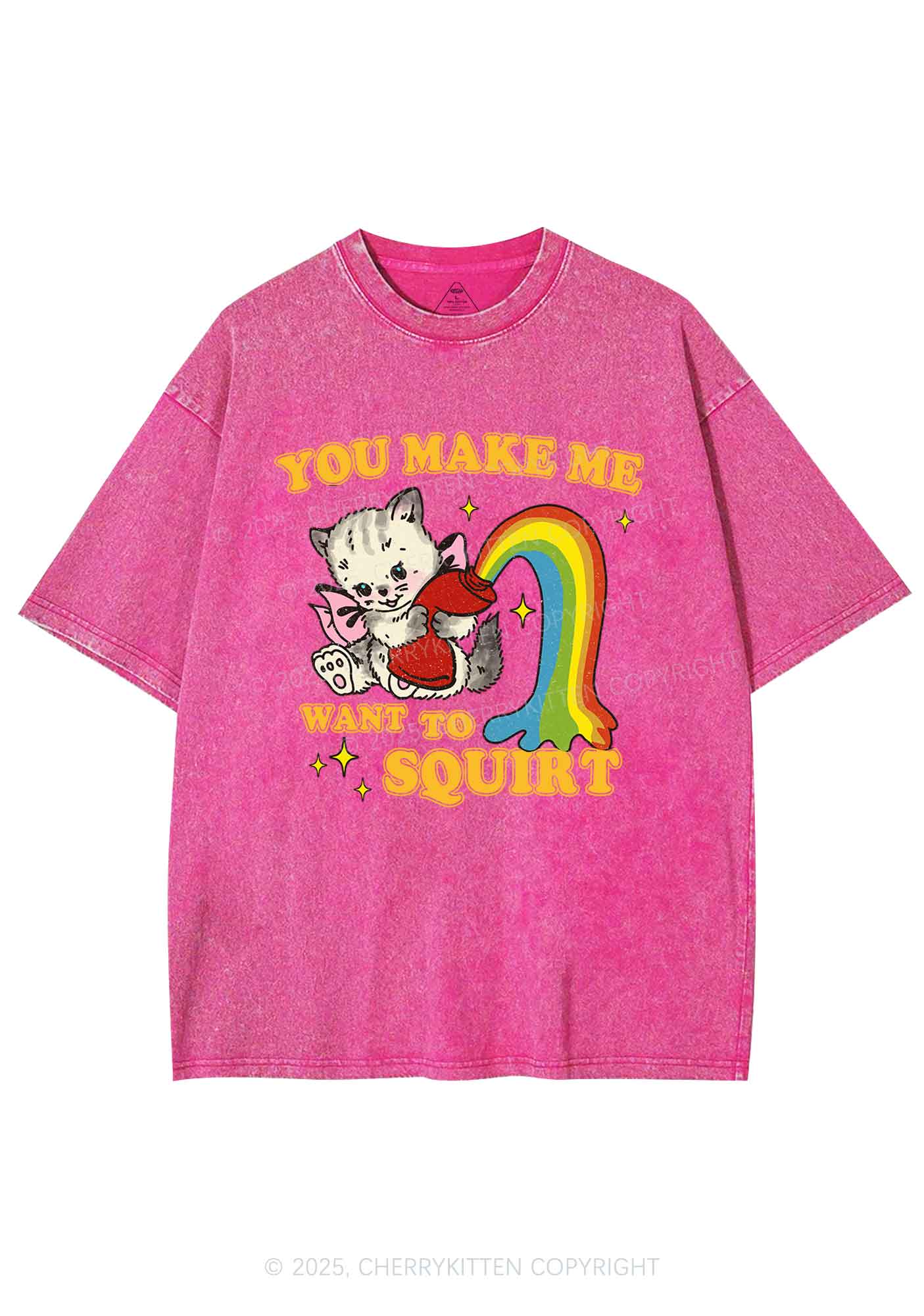 You Make Me Squirt Y2K Washed Tee Cherrykitten - Image 5