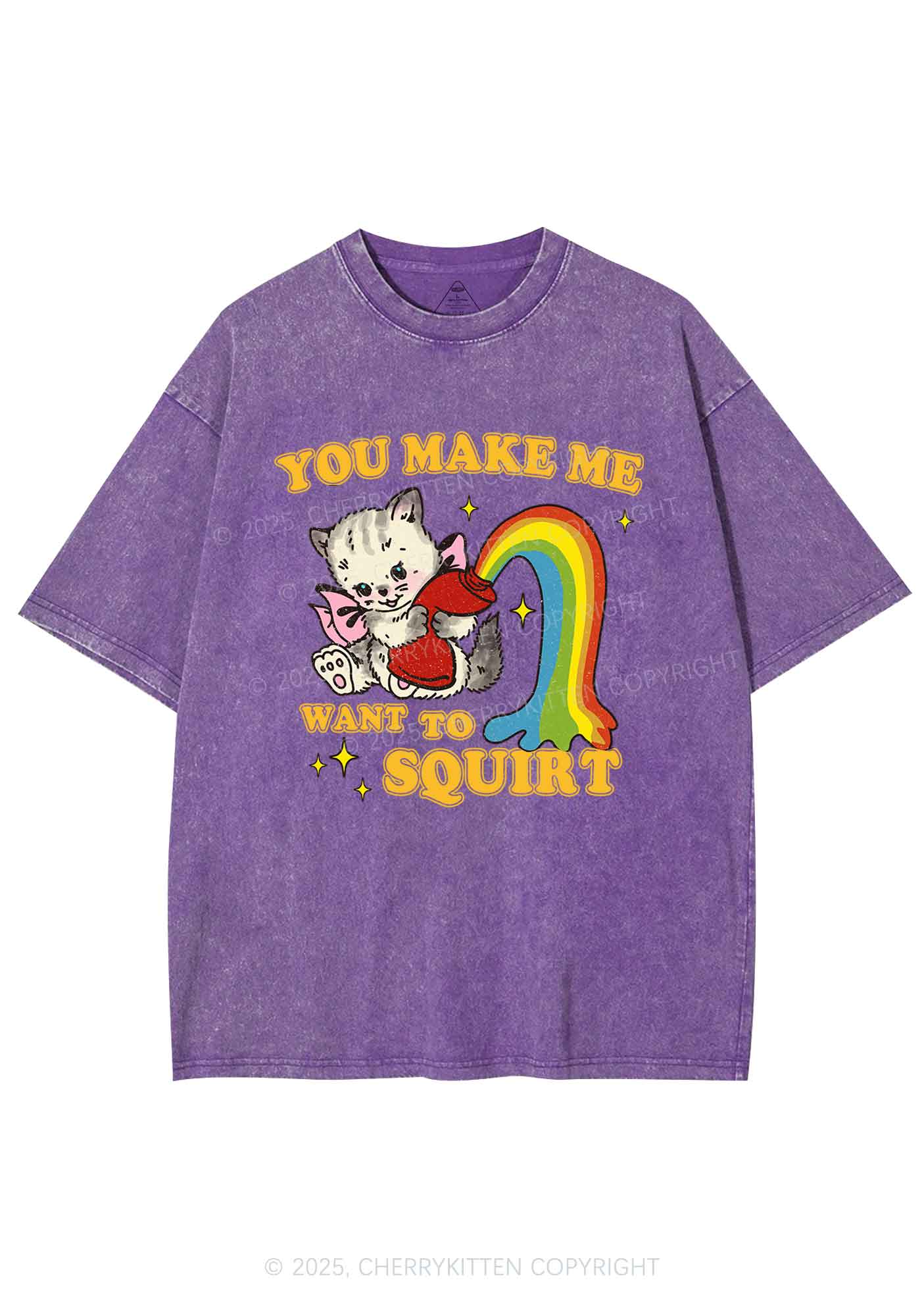You Make Me Squirt Y2K Washed Tee Cherrykitten - Image 6