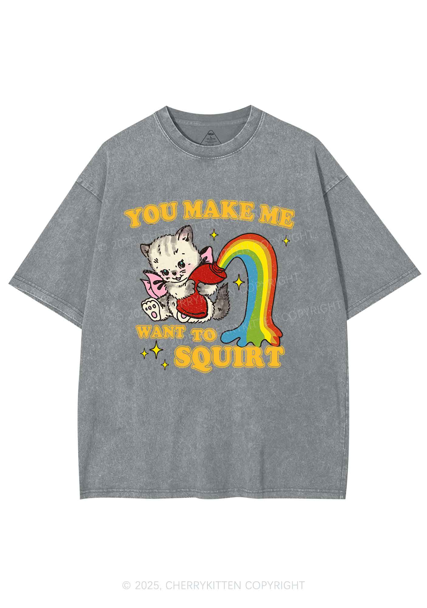 You Make Me Squirt Y2K Washed Tee Cherrykitten - Image 7