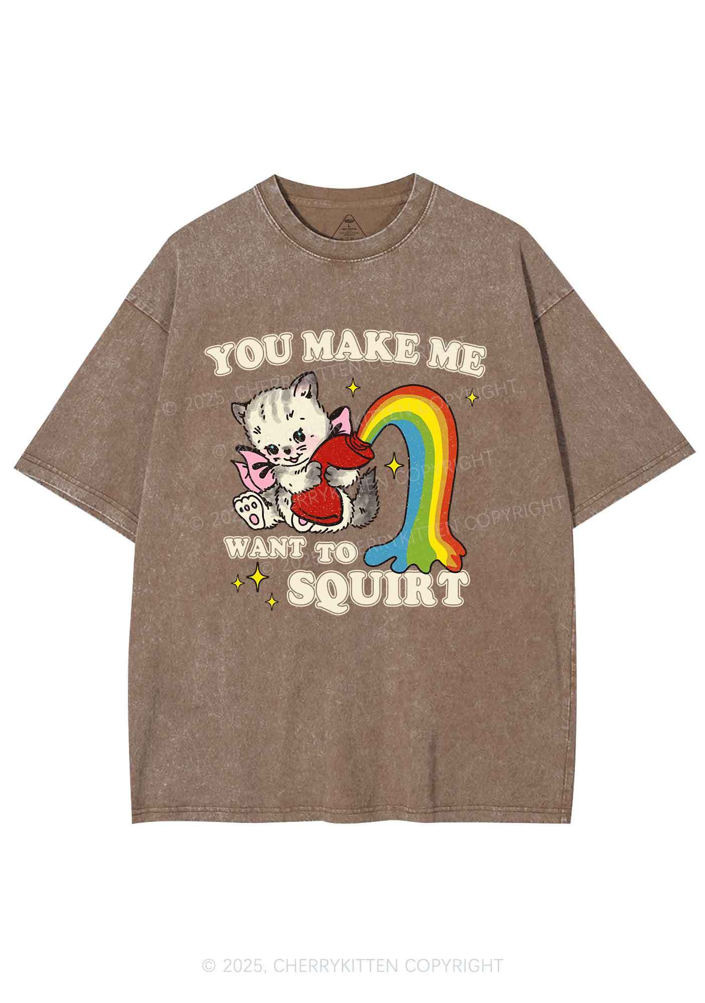 You Make Me Squirt Y2K Washed Tee Cherrykitten - Image 8