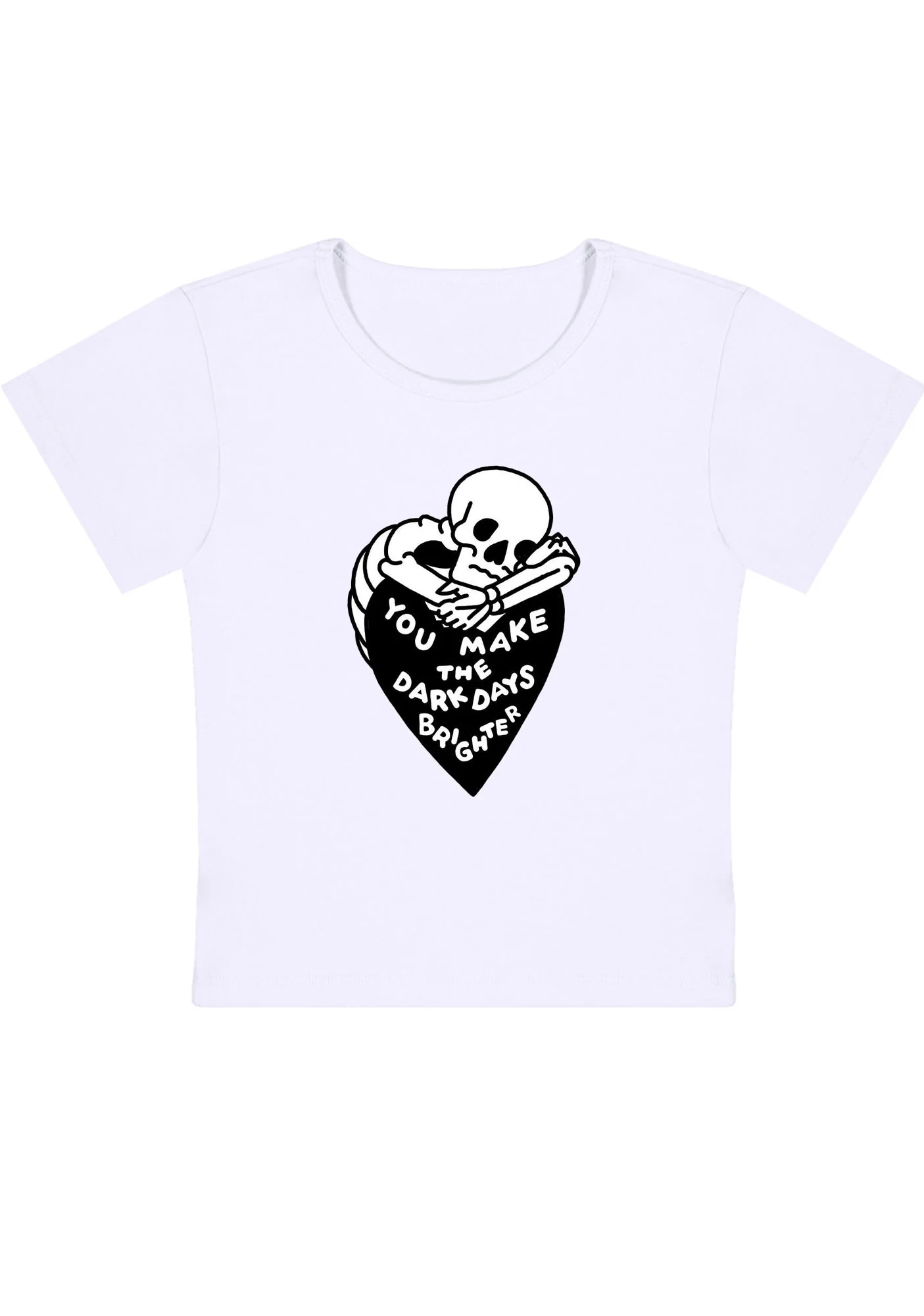 You Make The Dark Days Brighter Y2K Baby Tee - Image 3