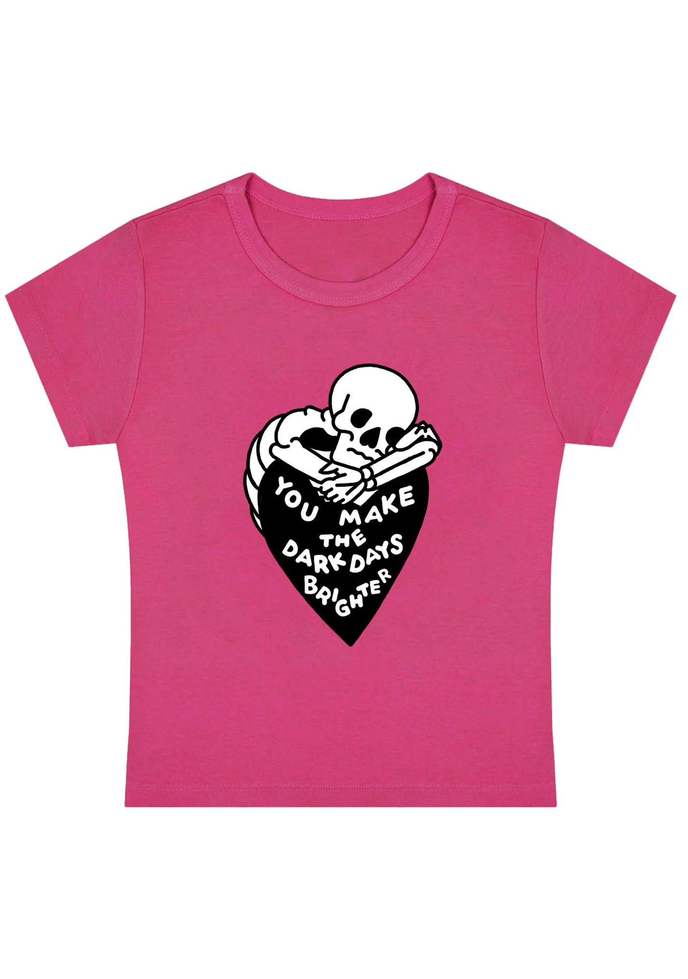 You Make The Dark Days Brighter Y2K Baby Tee - Image 5