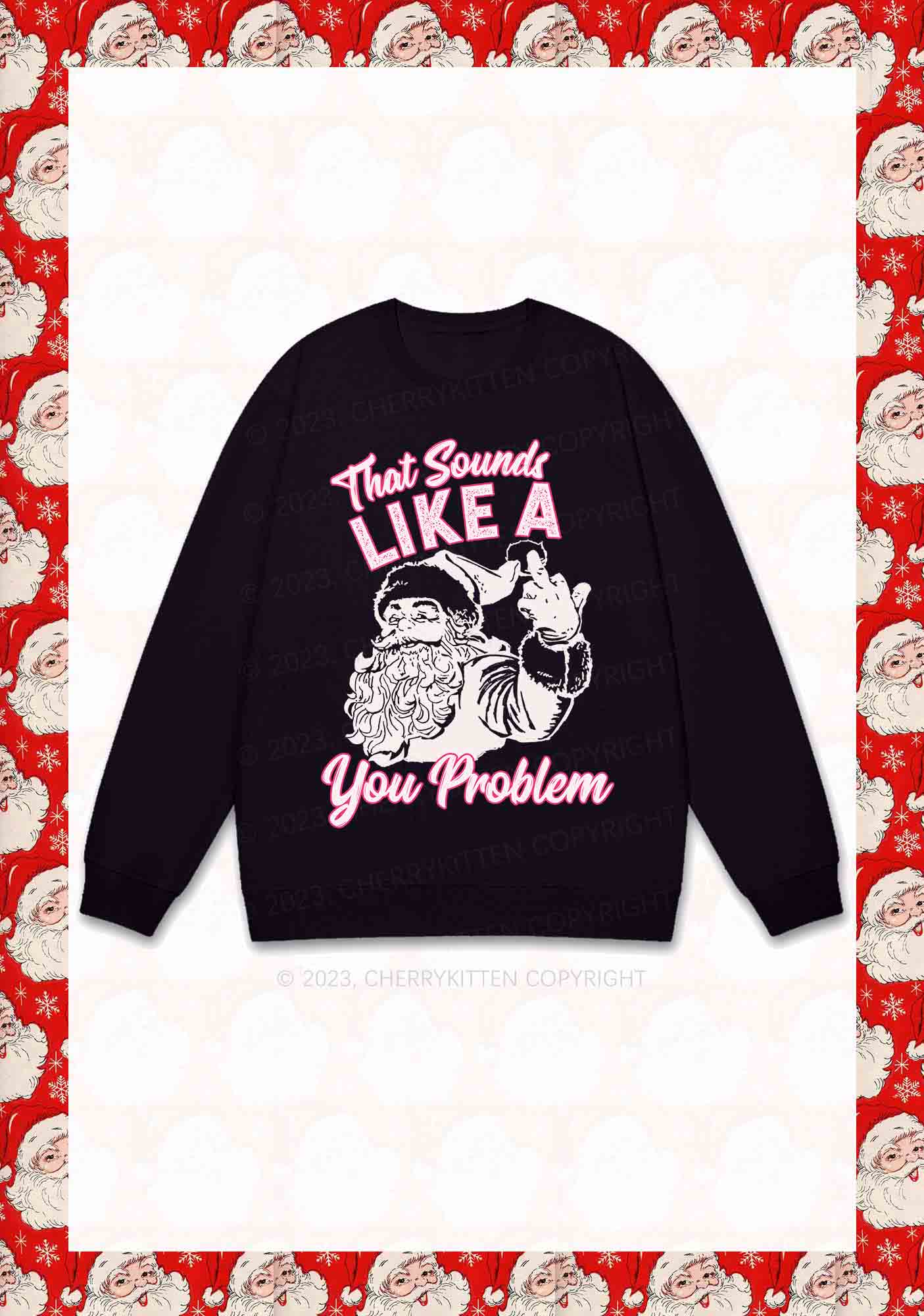 You Problem Christmas Y2K Sweatshirt Cherrykitten - Image 3