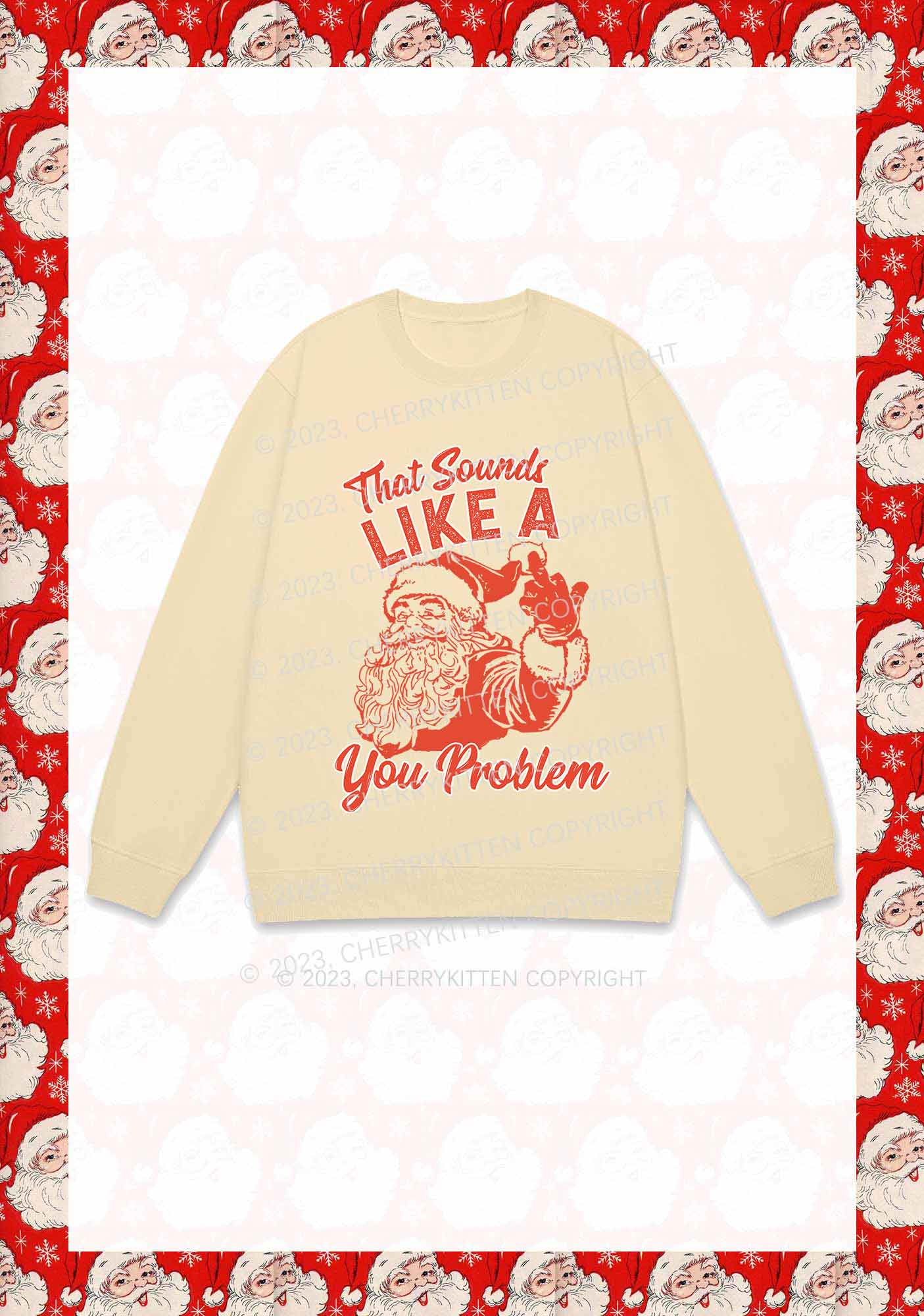 You Problem Christmas Y2K Sweatshirt Cherrykitten - Image 4
