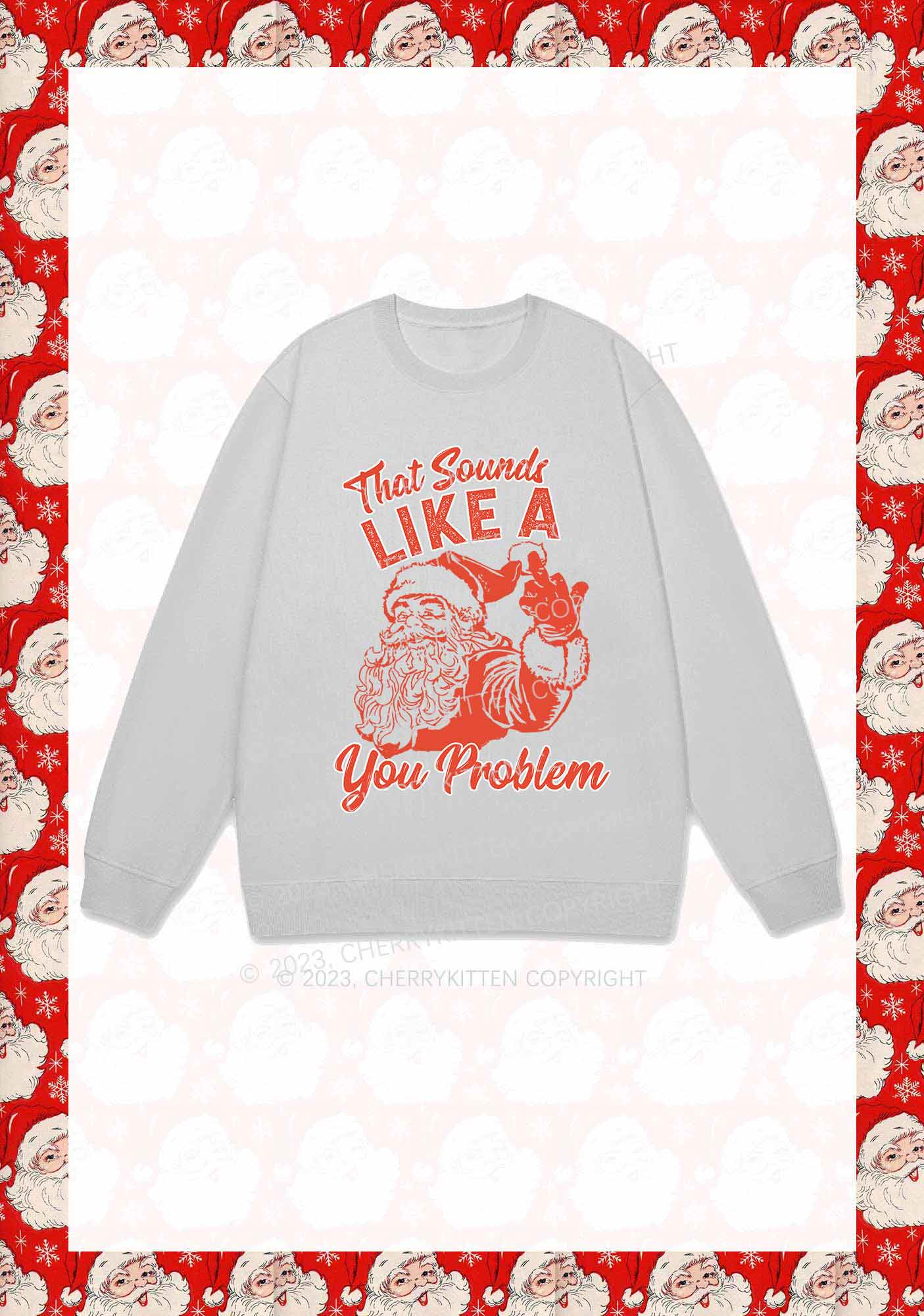You Problem Christmas Y2K Sweatshirt Cherrykitten - Image 6