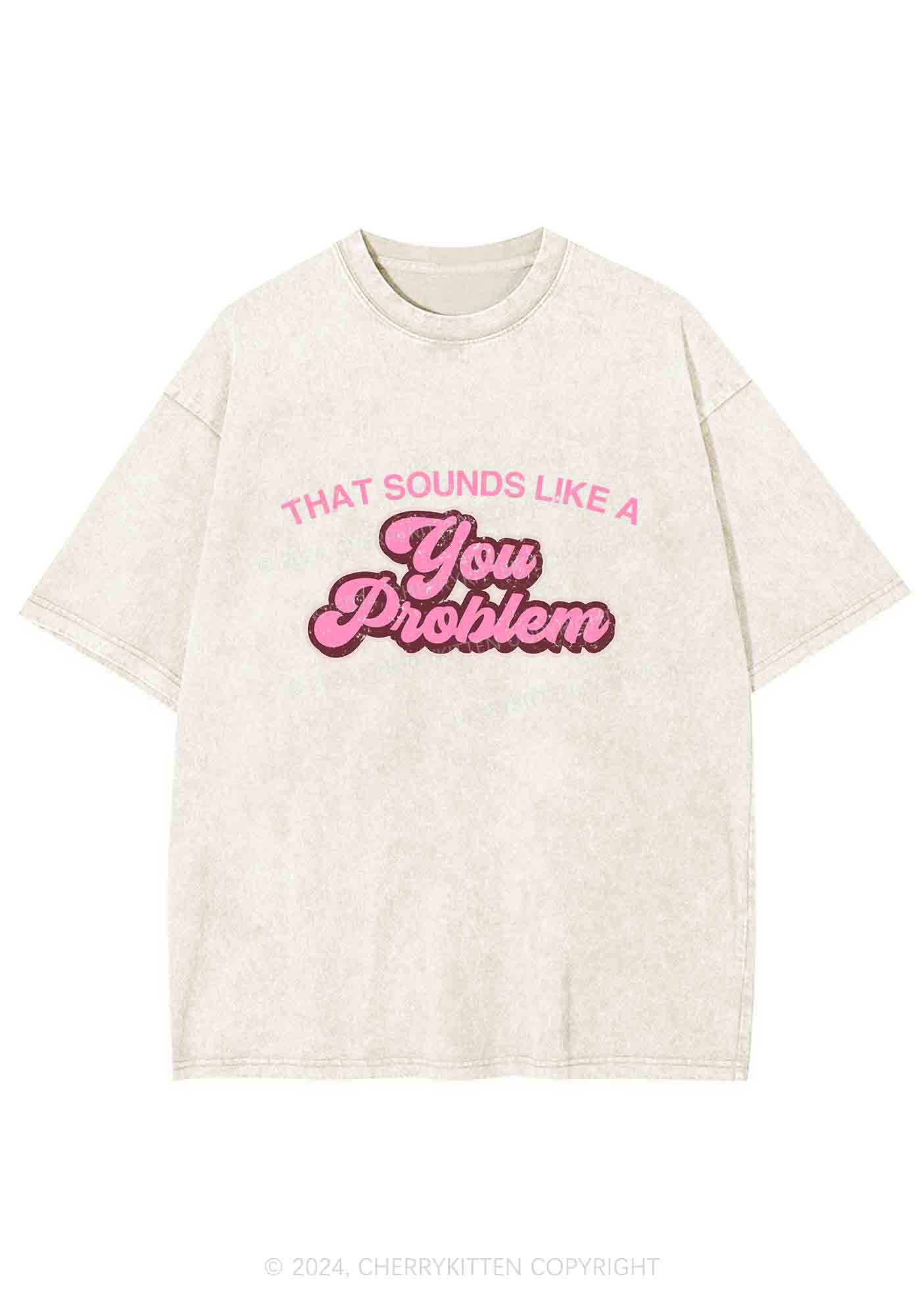 You Problem Y2K Washed Tee Cherrykitten - Image 4