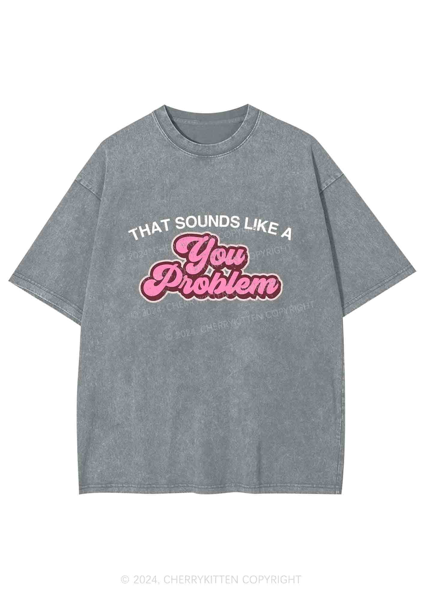 You Problem Y2K Washed Tee Cherrykitten - Image 5