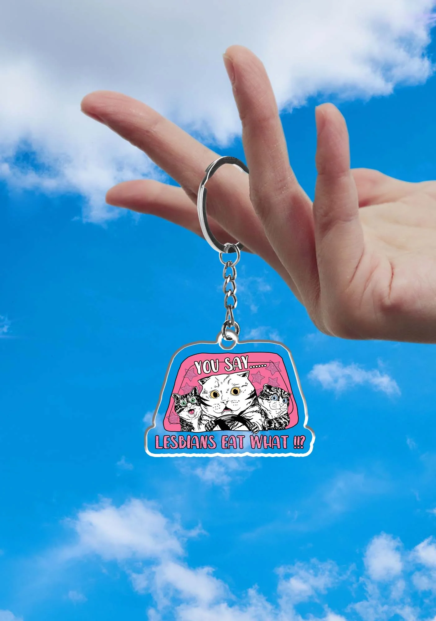 You Say Lesbians Eat What 1Pc Y2K Keychain Cherrykitten - Image 2