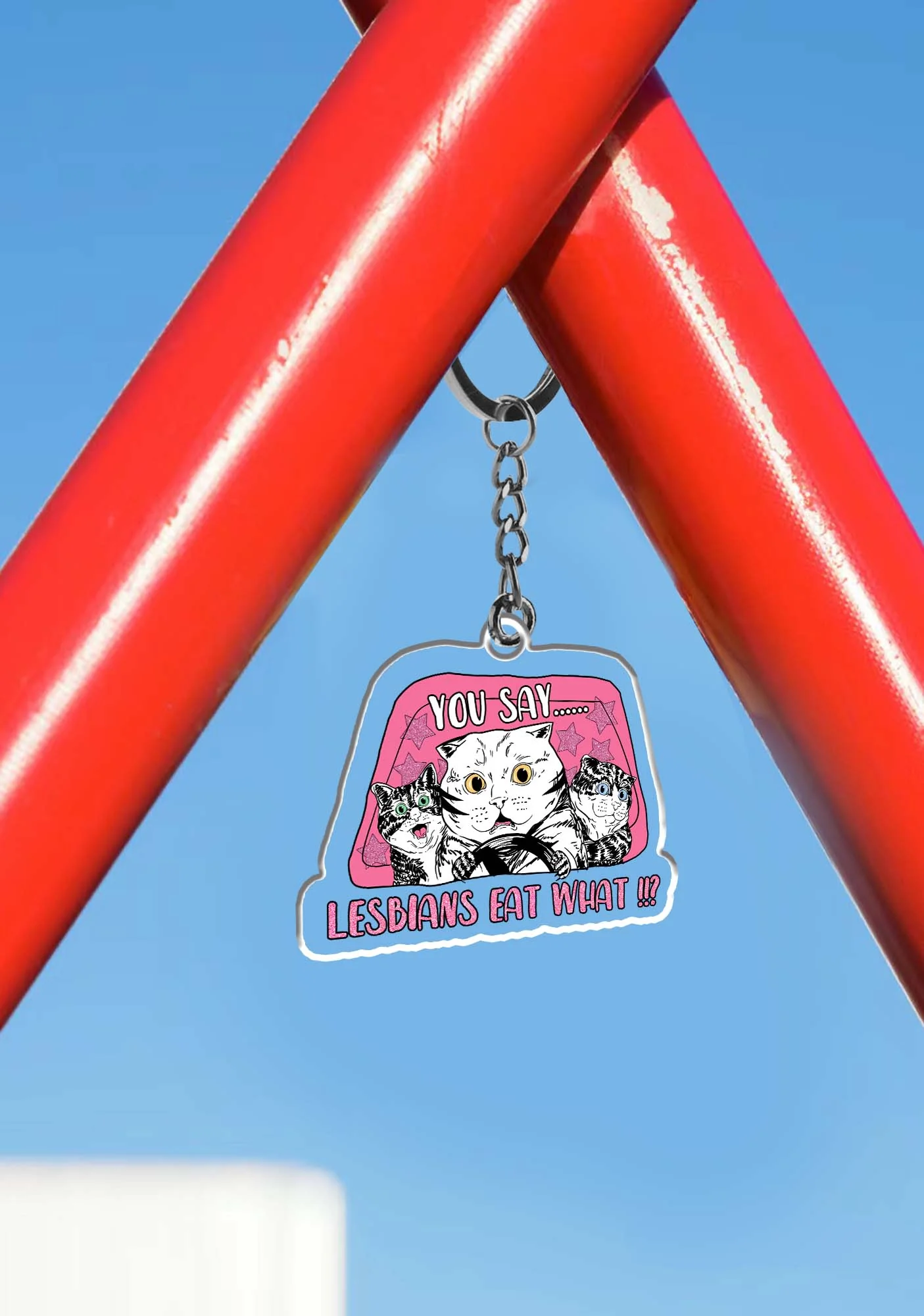 You Say Lesbians Eat What 1Pc Y2K Keychain Cherrykitten - Image 3