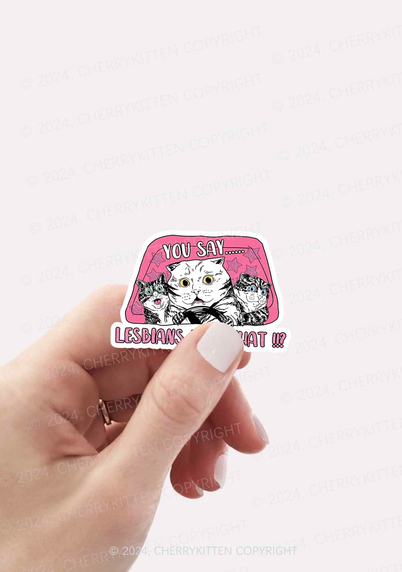 You Say Lesbians Eat What 1Pc Y2K Sticker Cherrykitten - Image 2