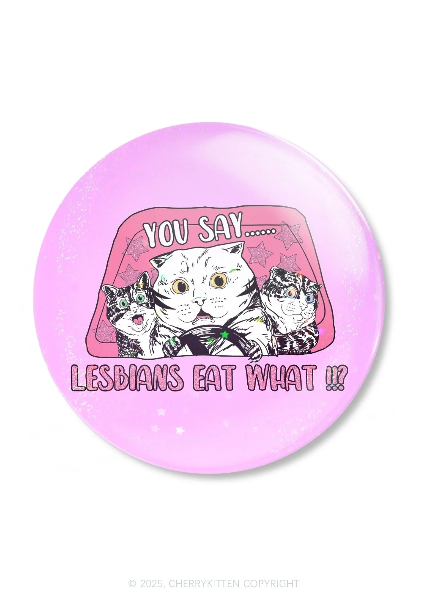 You Say Lesbians Eat What Pride 1Pc Y2K Pin Badge Cherrykitten - Image 4