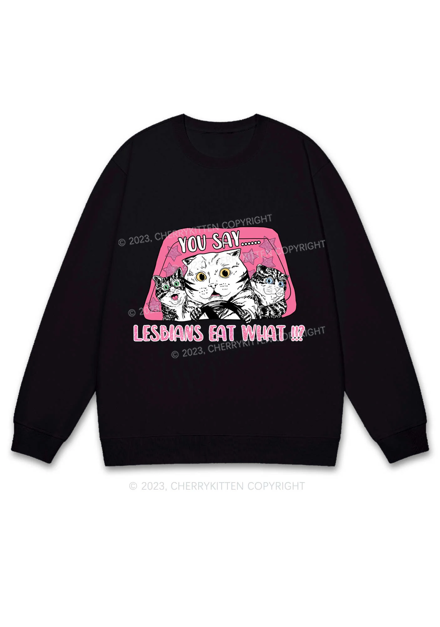 You Say Lesbians Eat What Y2K Sweatshirt Cherrykitten - Image 4