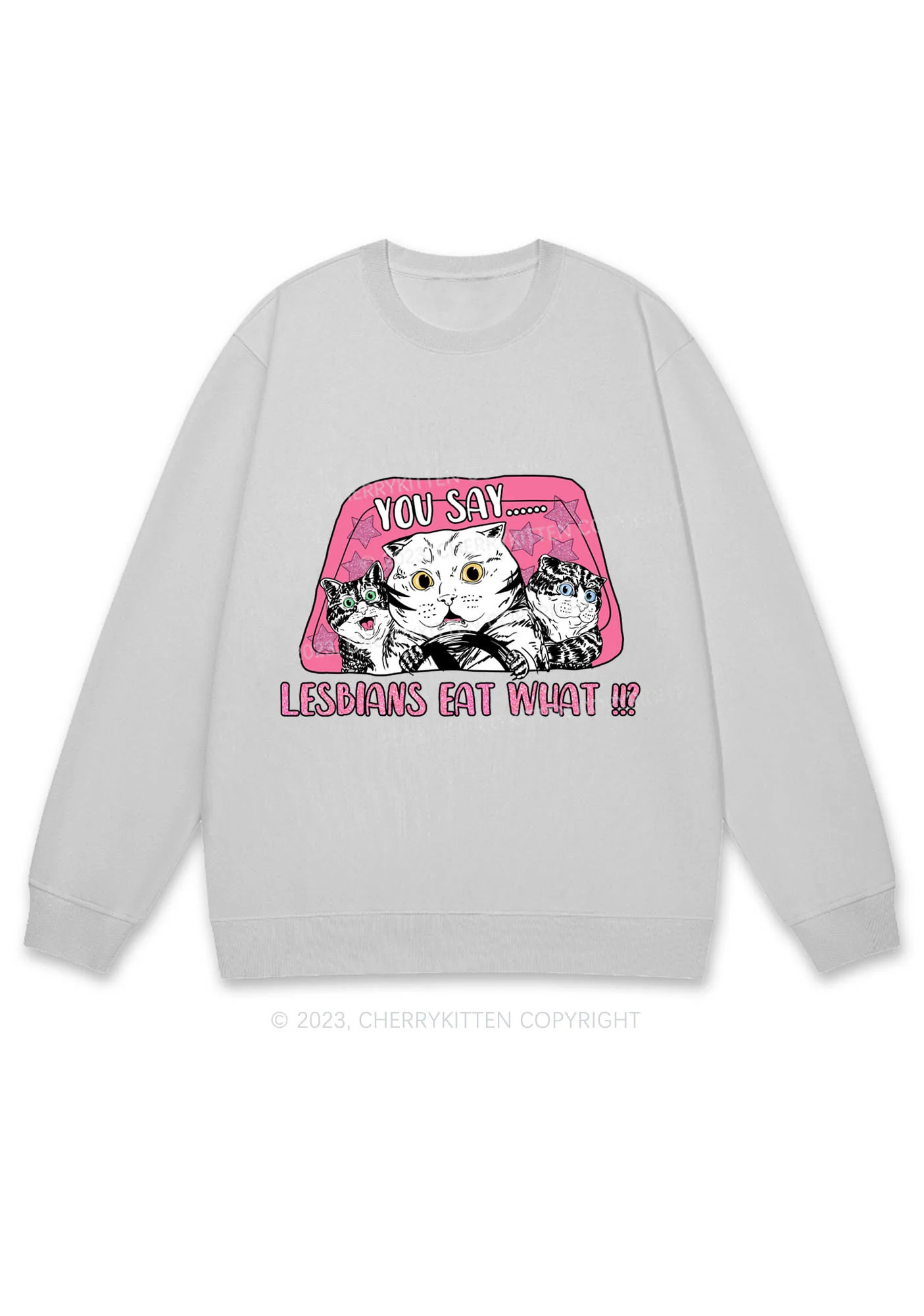 You Say Lesbians Eat What Y2K Sweatshirt Cherrykitten - Image 5