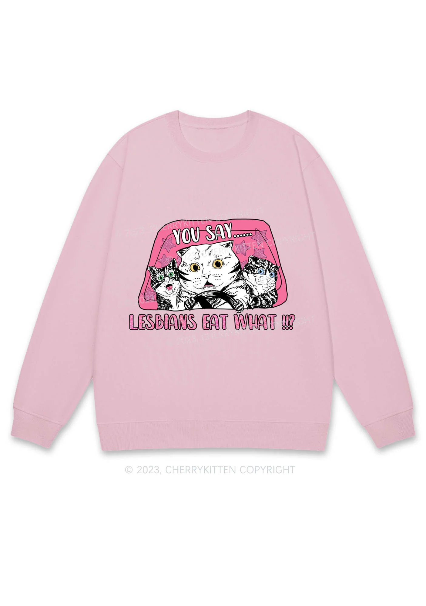 You Say Lesbians Eat What Y2K Sweatshirt Cherrykitten - Image 6