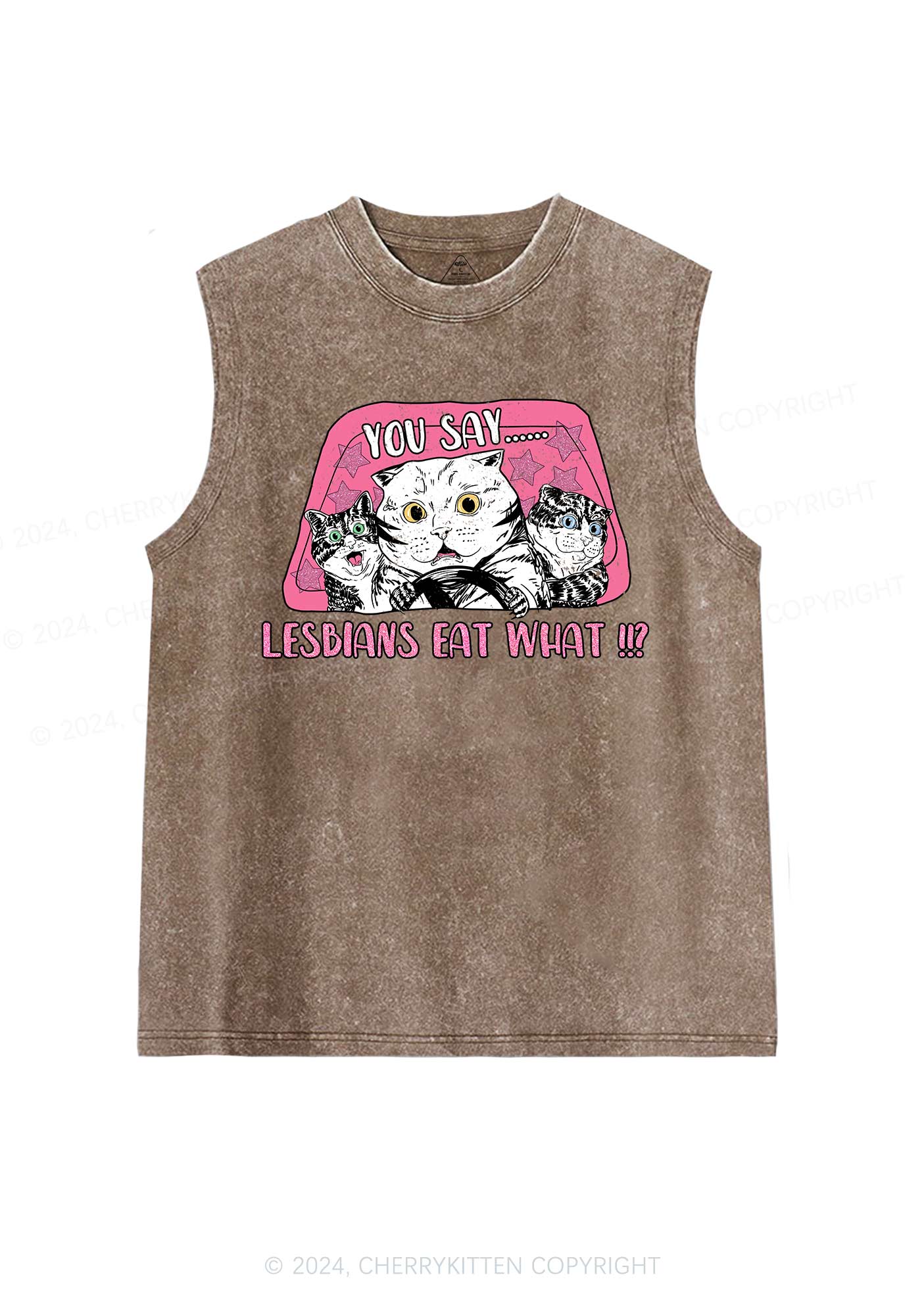 You Say Lesbians Eat Y2K Washed Tank Cherrykitten - Image 5