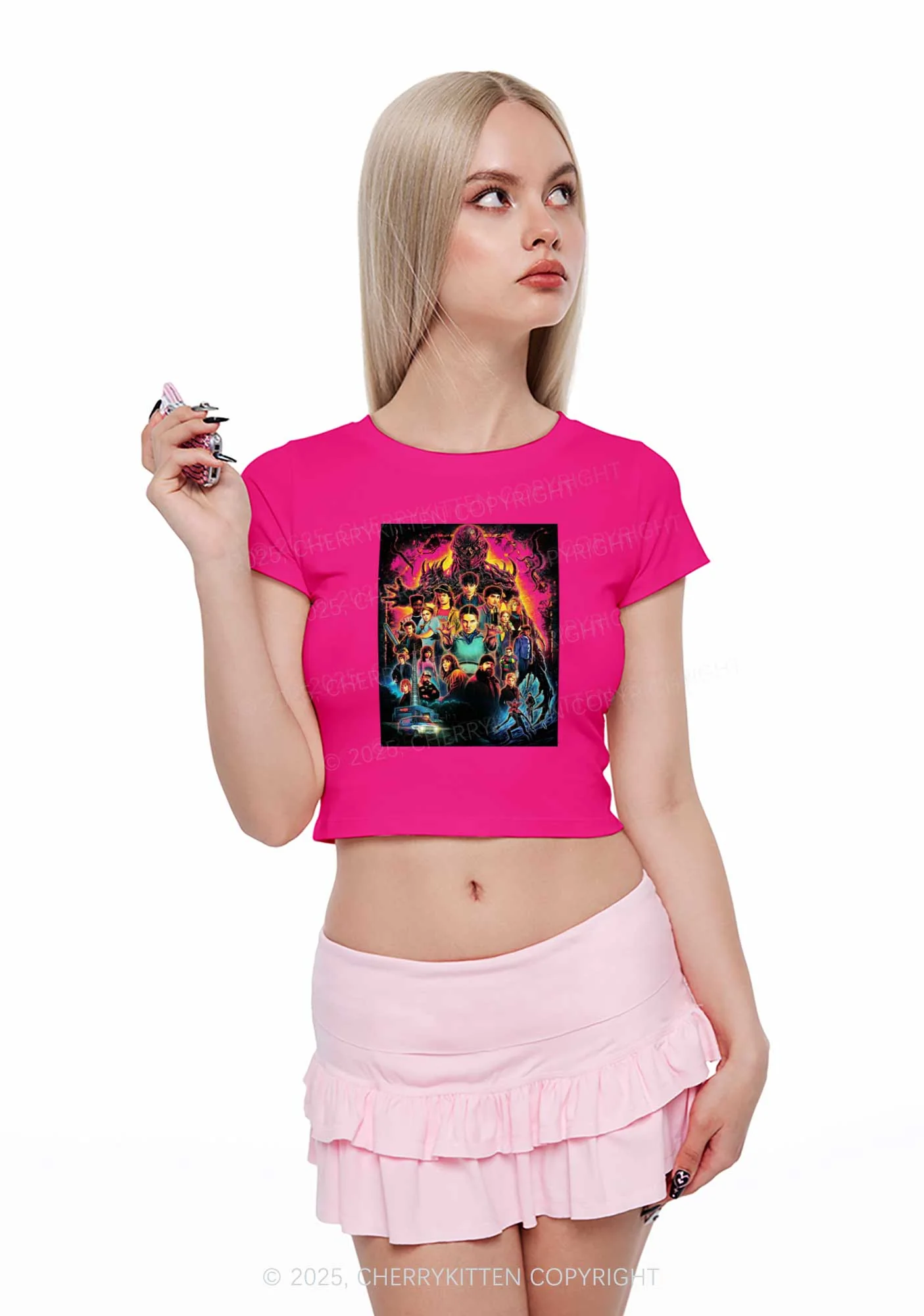 Young Adventure Y2K Baby Tee Cherrykitten - Image 2