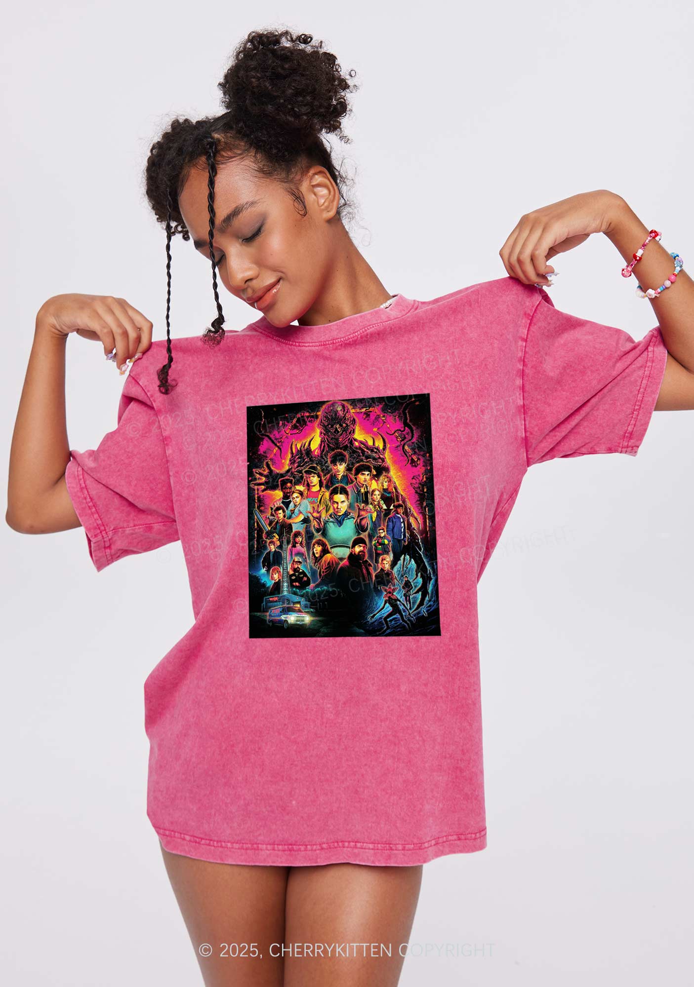 Young Adventure Y2K Shirts Washed Tee Cherrykitten - Image 2