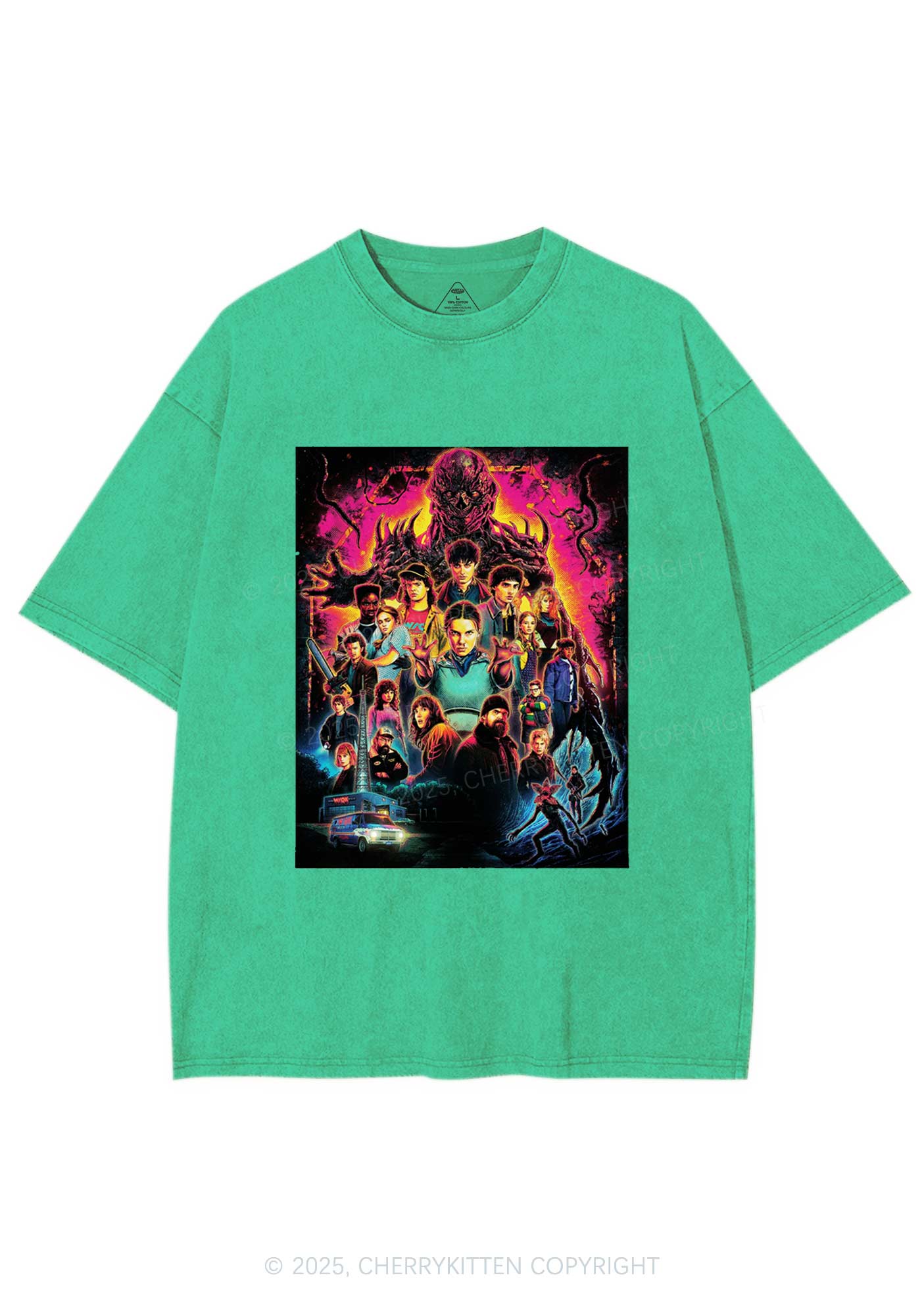 Young Adventure Y2K Shirts Washed Tee Cherrykitten - Image 5