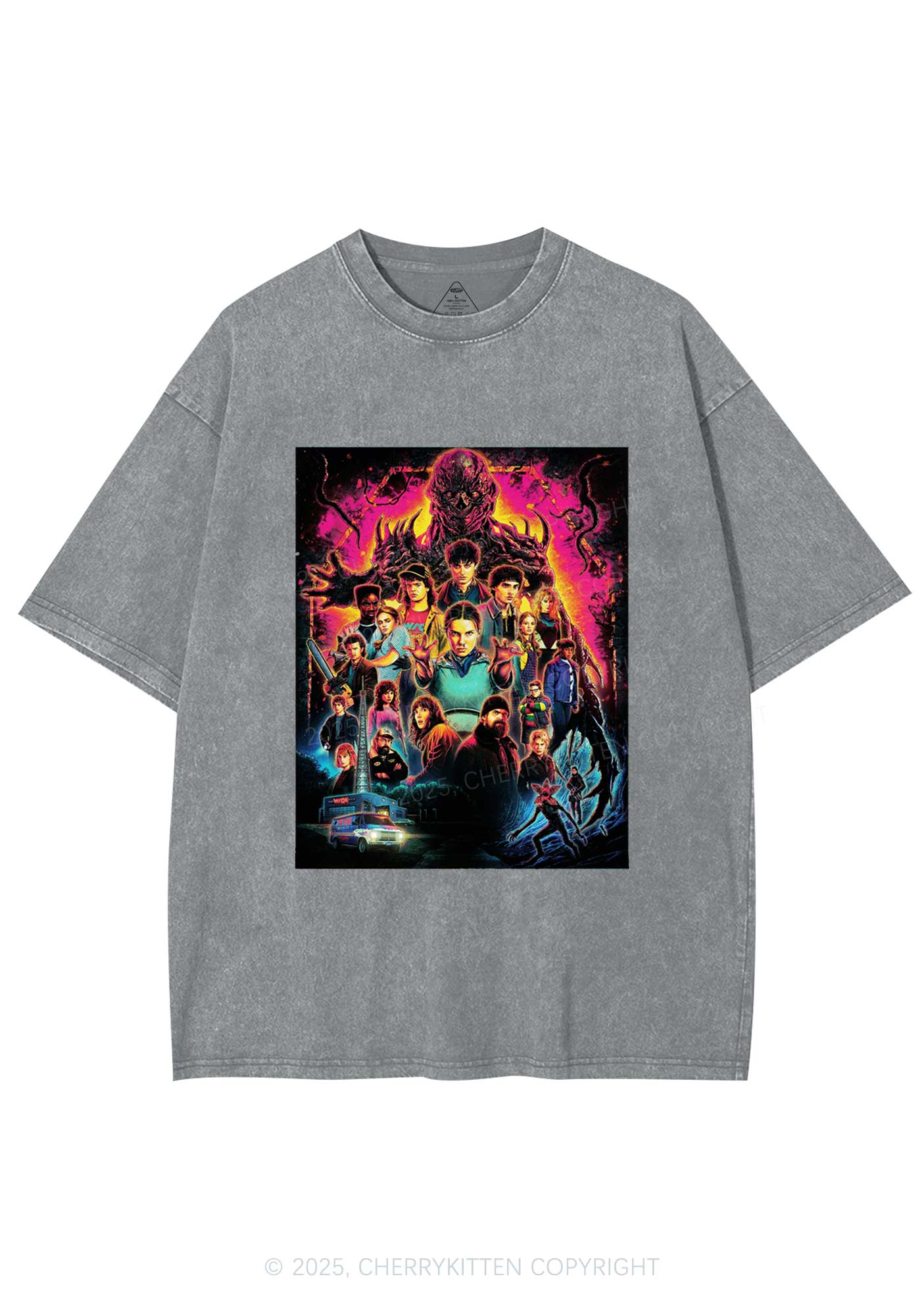Young Adventure Y2K Shirts Washed Tee Cherrykitten - Image 6