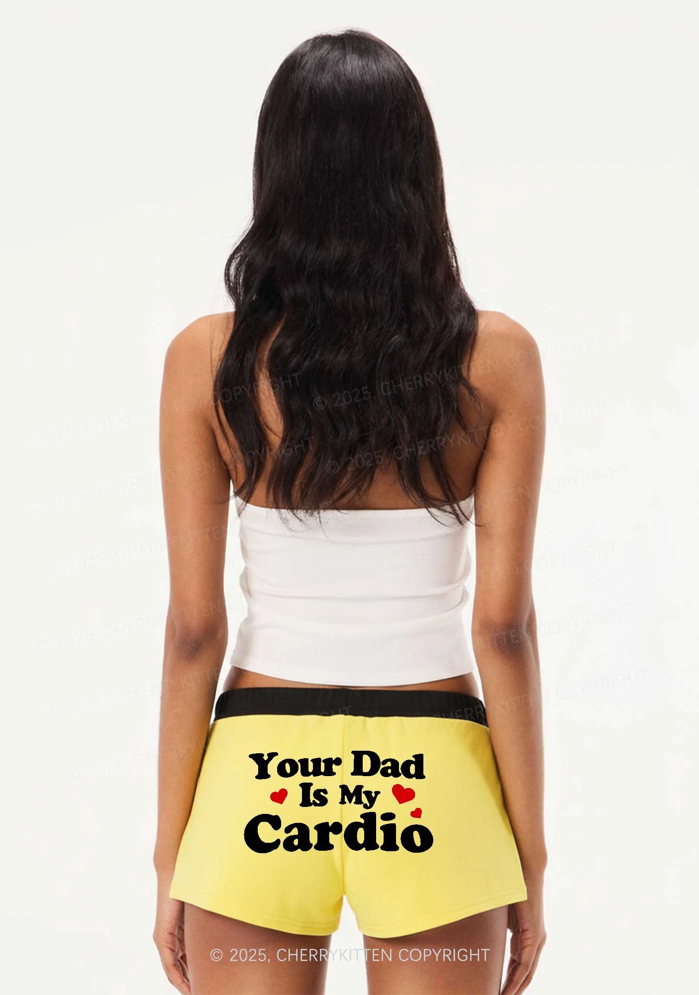 Your Dad Is My Cardio Y2K Drawstring Mini Shorts Cherrykitten - Image 2