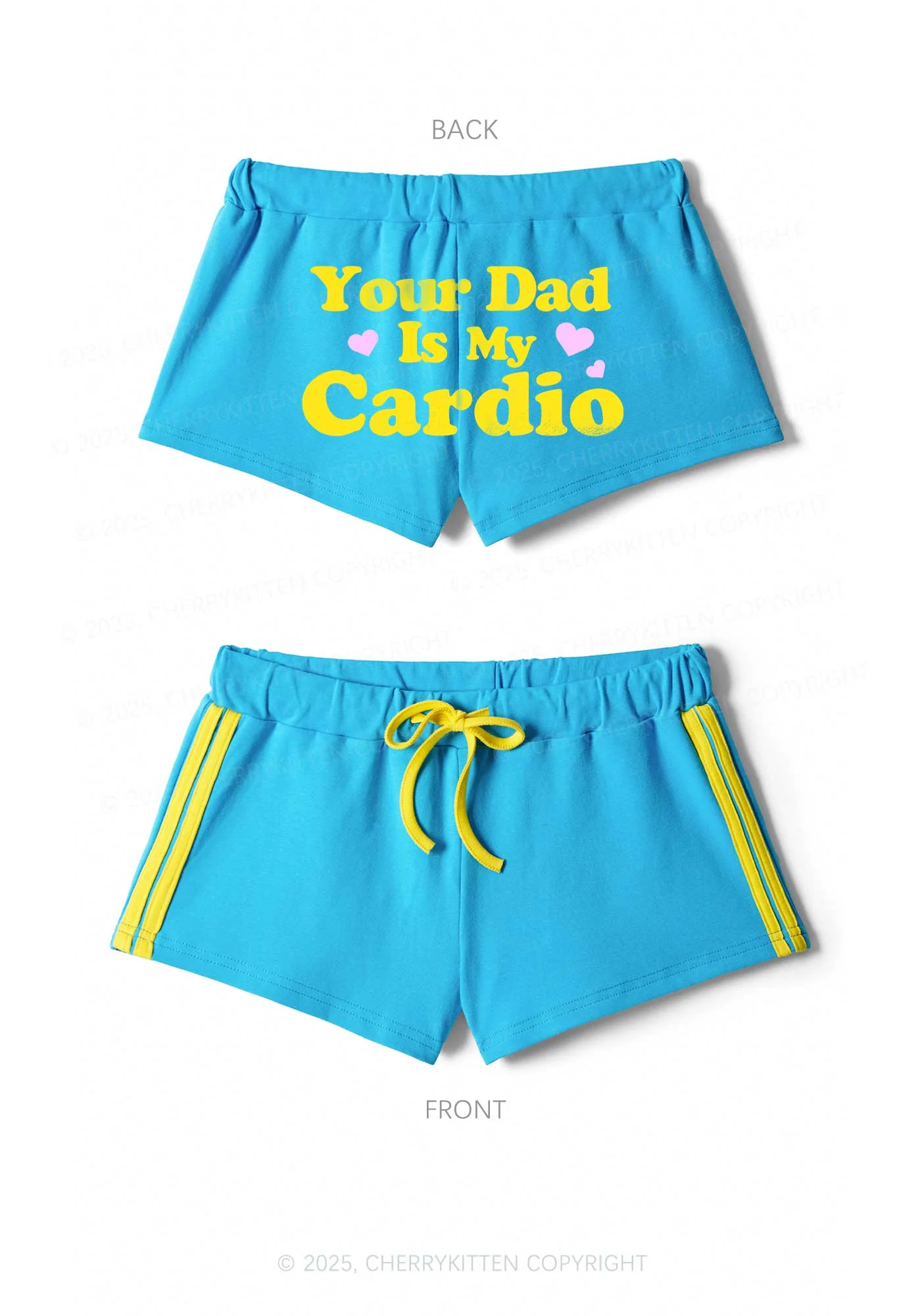 Your Dad Is My Cardio Y2K Drawstring Mini Shorts Cherrykitten - Image 5