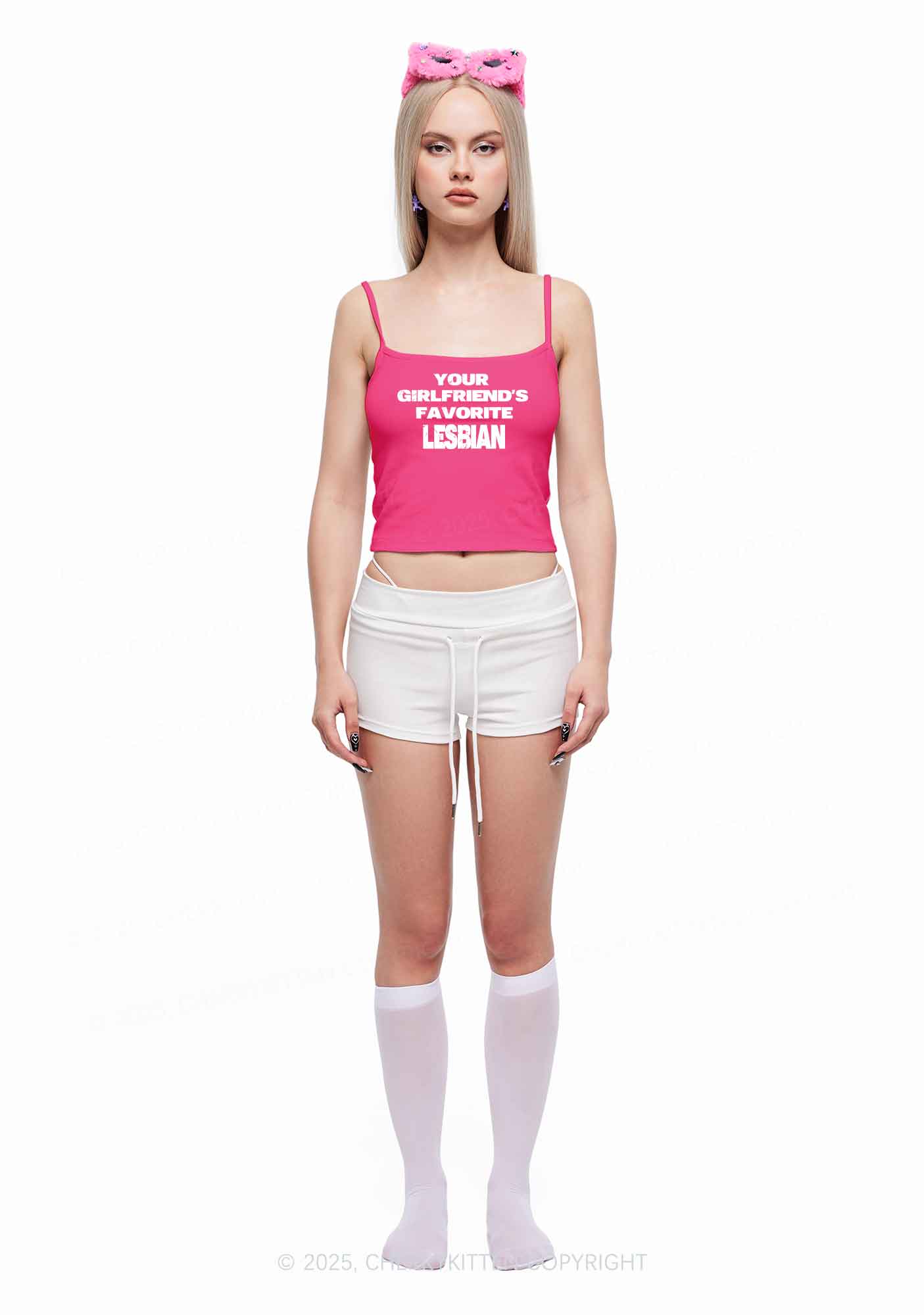 Your GF Favorite Lesbian Pride Y2K Spaghetti Strap Cami Cherrykitten - Image 2