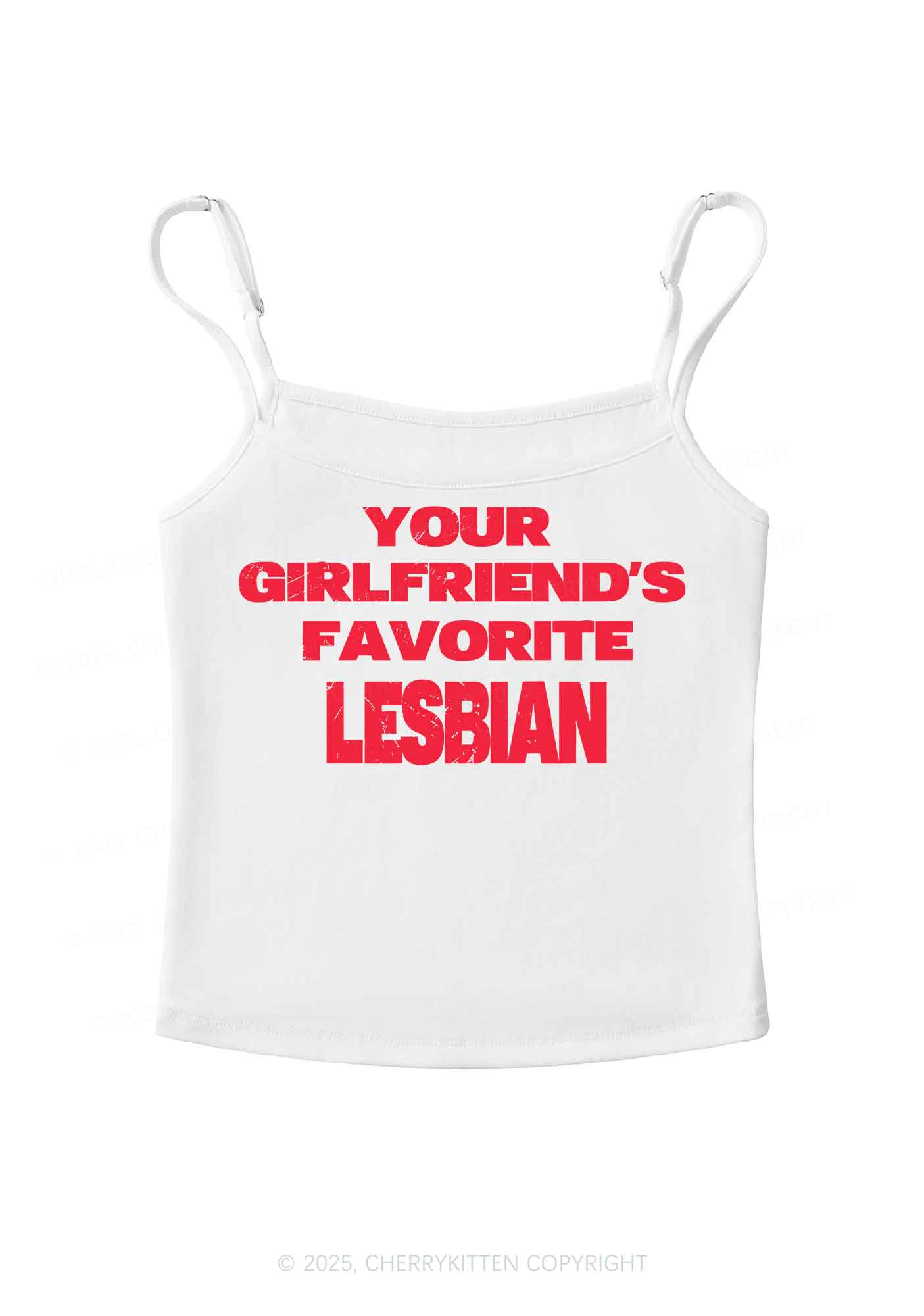 Your GF Favorite Lesbian Pride Y2K Spaghetti Strap Cami Cherrykitten - Image 4