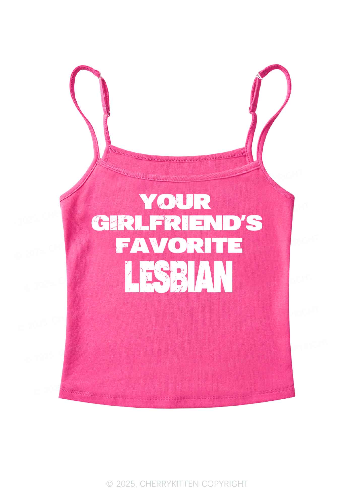 Your GF Favorite Lesbian Pride Y2K Spaghetti Strap Cami Cherrykitten - Image 5