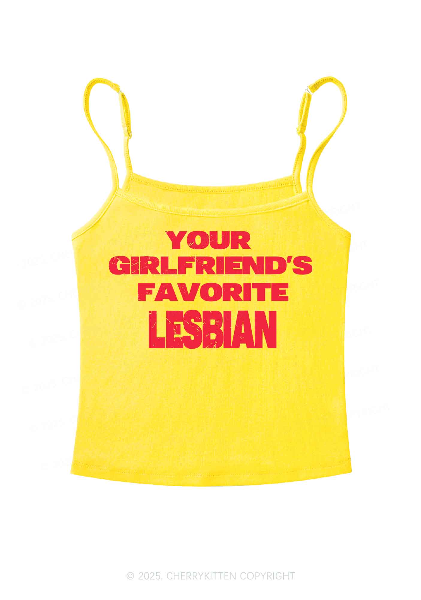 Your GF Favorite Lesbian Pride Y2K Spaghetti Strap Cami Cherrykitten - Image 6