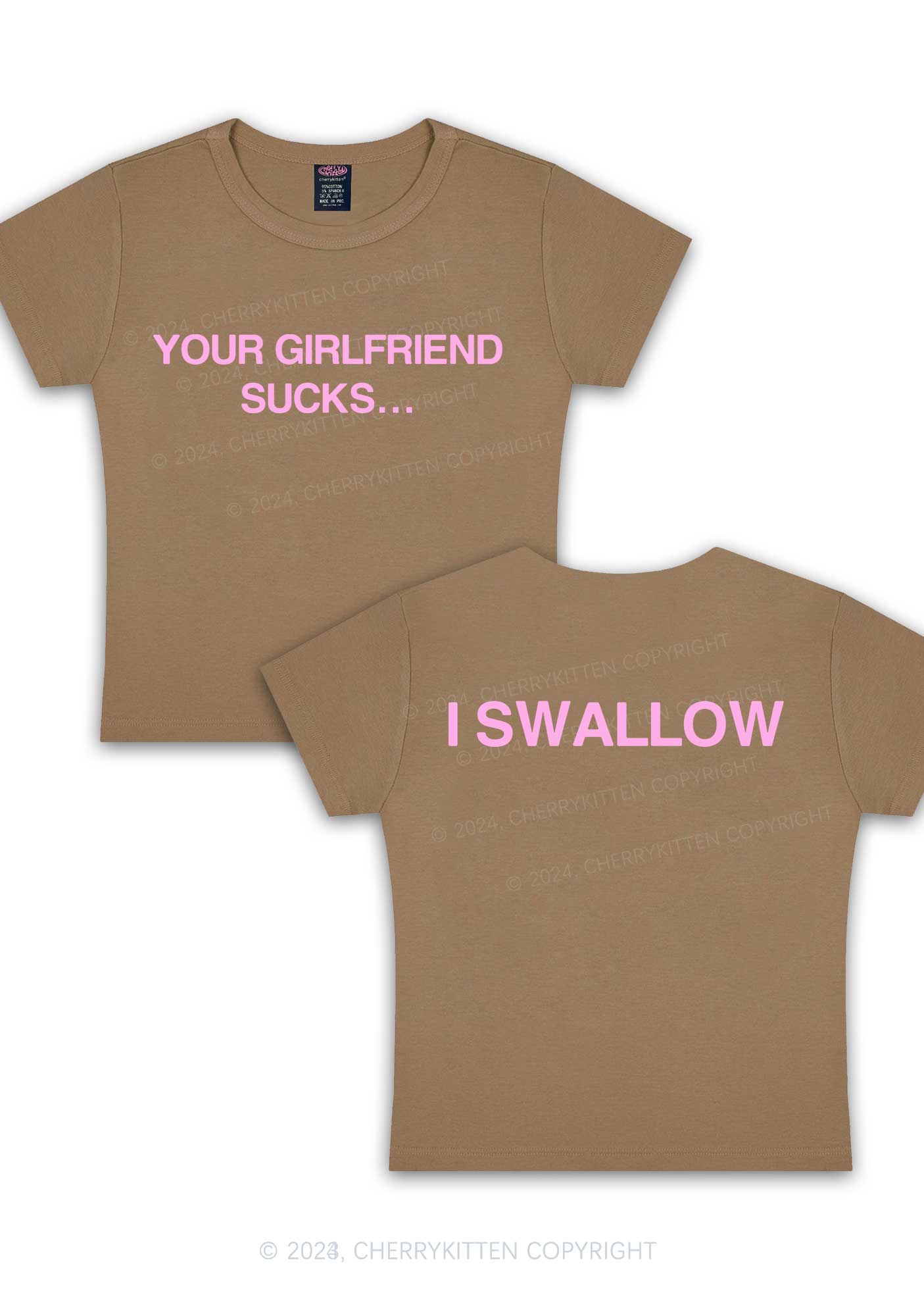 Your GF Sucks I Swallow Y2K Baby Tee Cherrykitten - Image 10