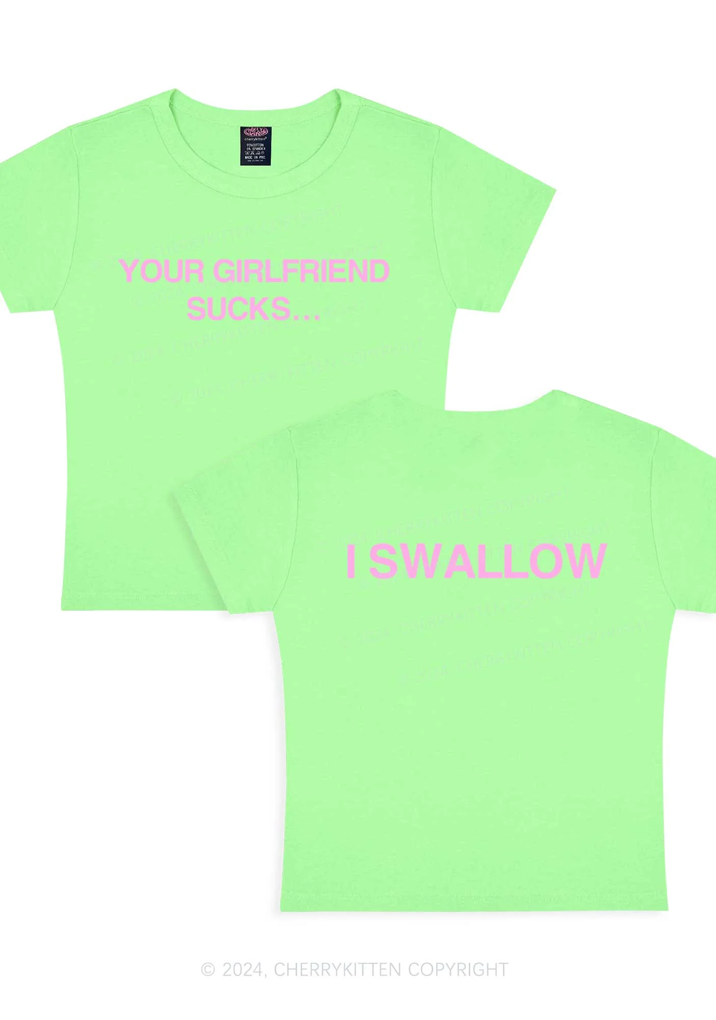 Your GF Sucks I Swallow Y2K Baby Tee Cherrykitten - Image 11