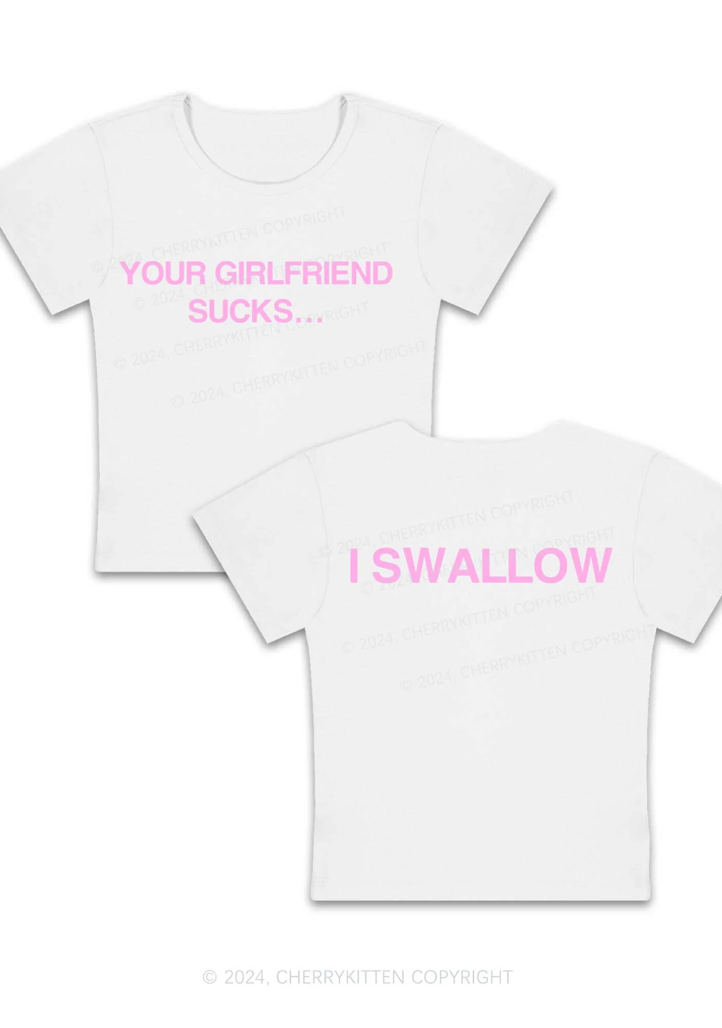Your GF Sucks I Swallow Y2K Baby Tee Cherrykitten - Image 4