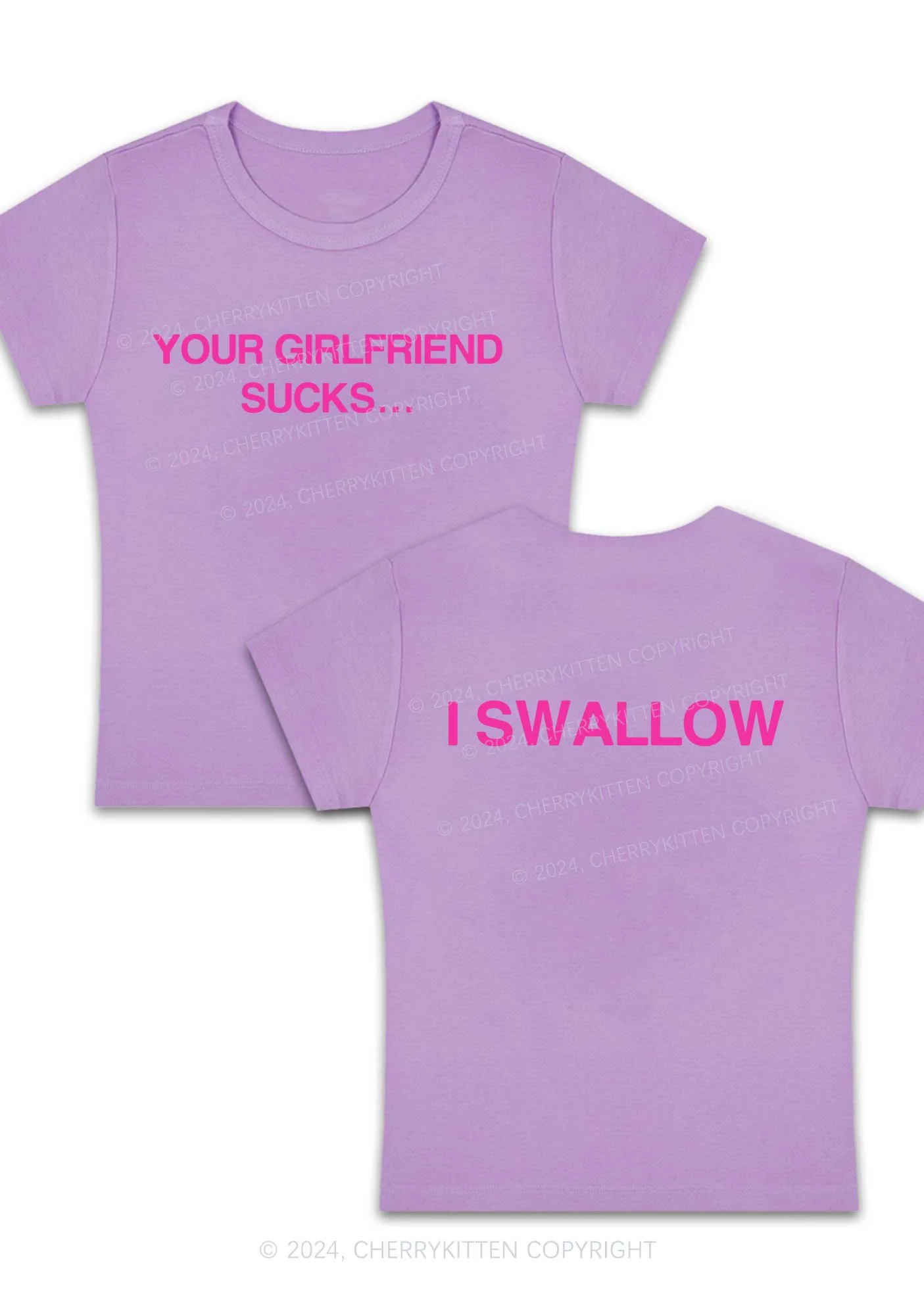 Your GF Sucks I Swallow Y2K Baby Tee Cherrykitten - Image 6