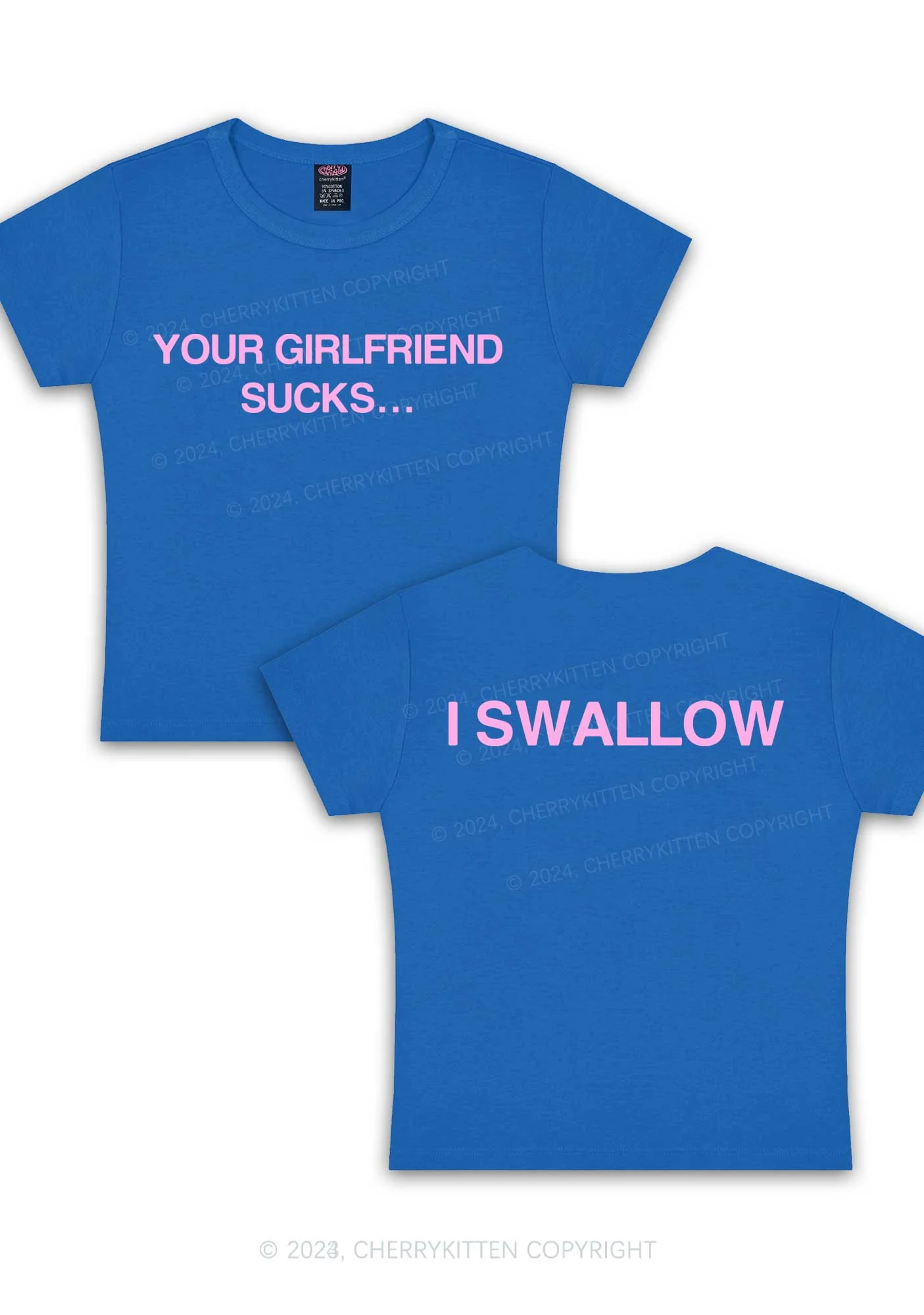 Your GF Sucks I Swallow Y2K Baby Tee Cherrykitten - Image 9